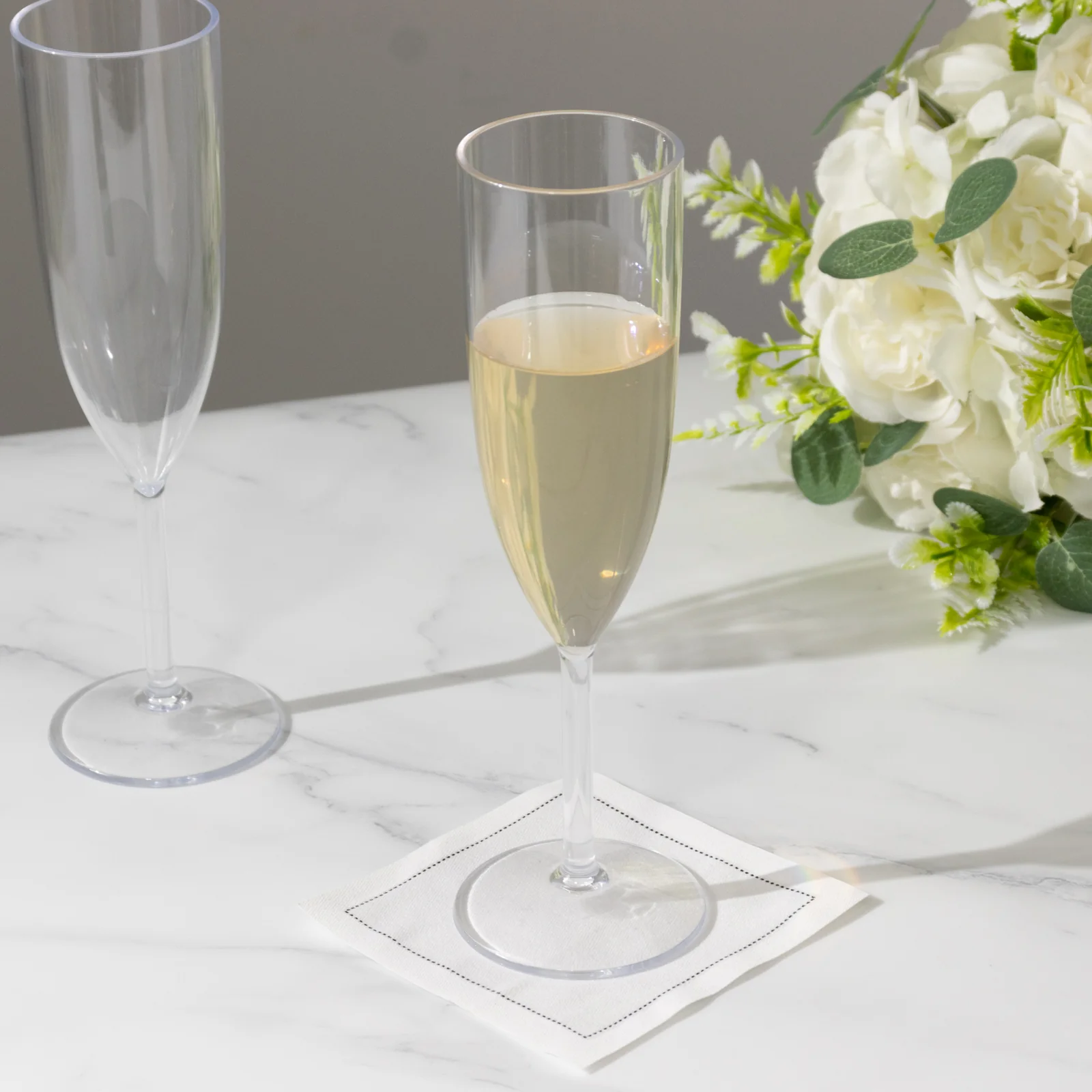 12-Pack Shatterproof Plastic Champagne Flutes – 6oz Clear Reusable Toasting Glasses for Parties, Weddings & Events - Image 8