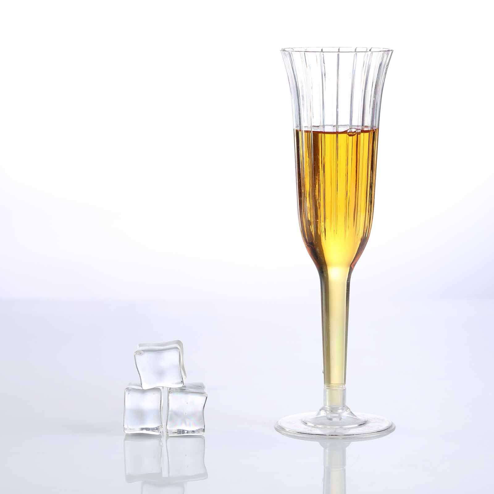 12-Pack Plastic Champagne Flutes 6oz Clear Flared Design - Disposable Glasses with Detachable Base - Image 2
