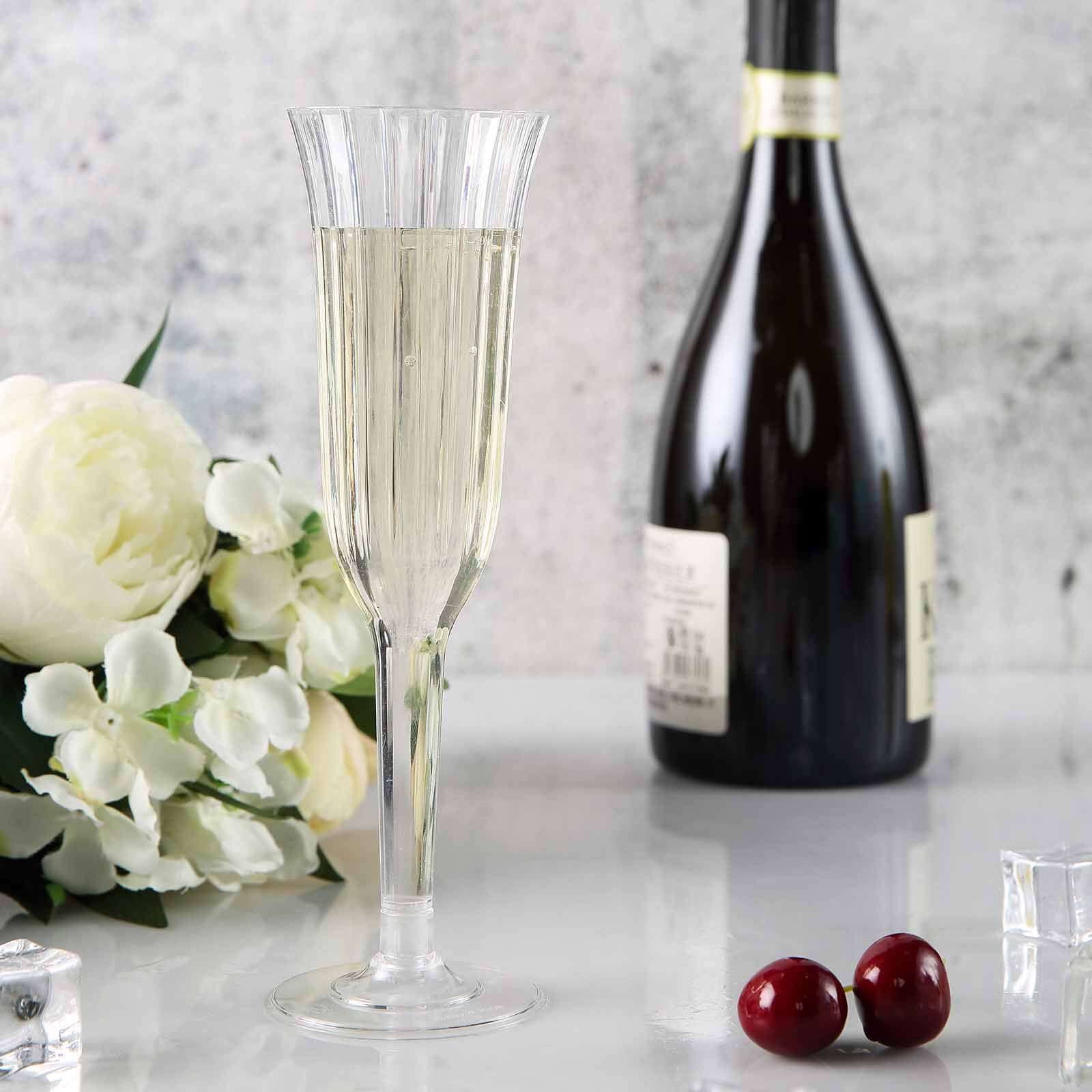 12-Pack Plastic Champagne Flutes 6oz Clear Flared Design - Disposable Glasses with Detachable Base - Image 9