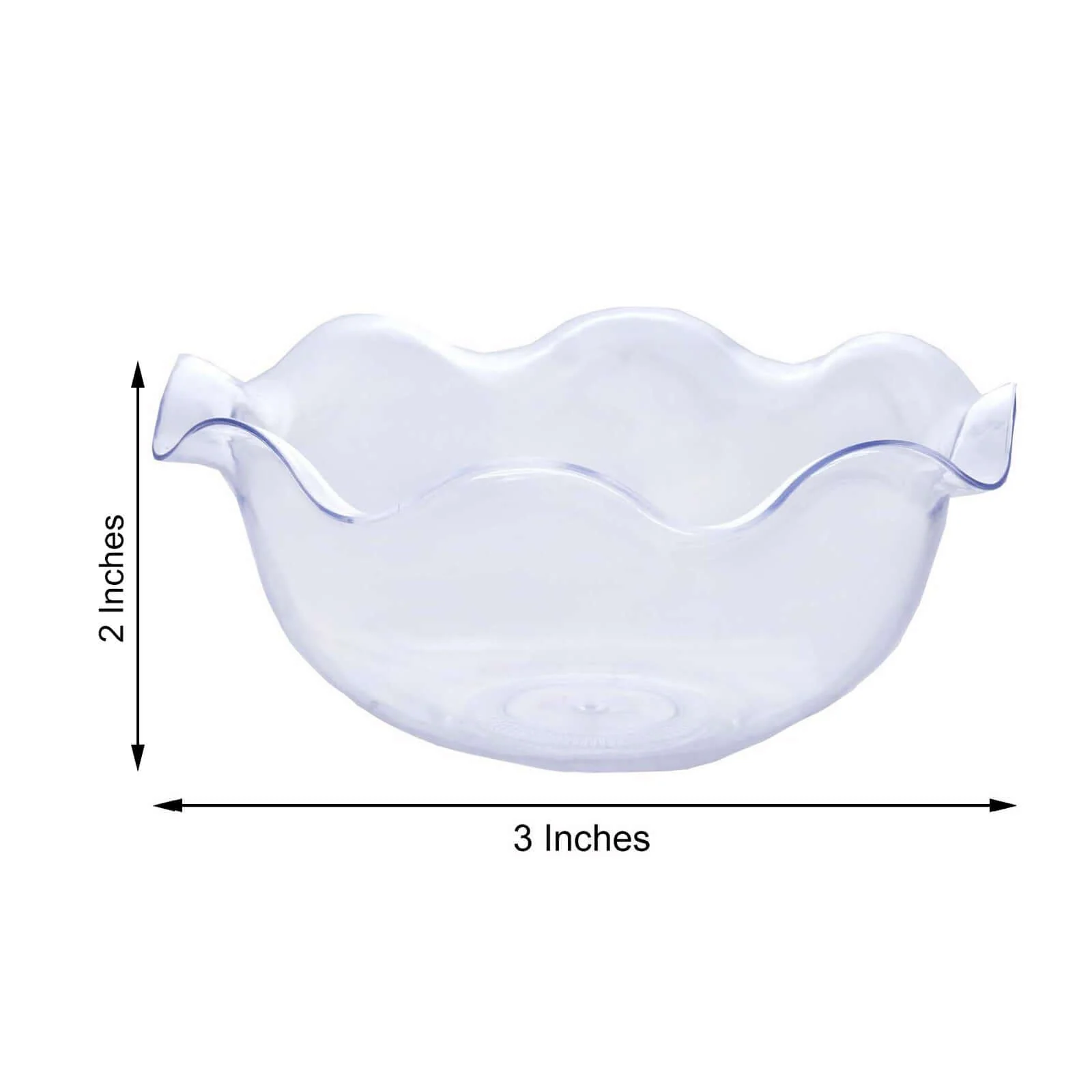 12-Pack Plastic Dessert Bowls 3oz Round Blossom Design Clear - Disposable Ice Cream and Candy Bowls - Image 3