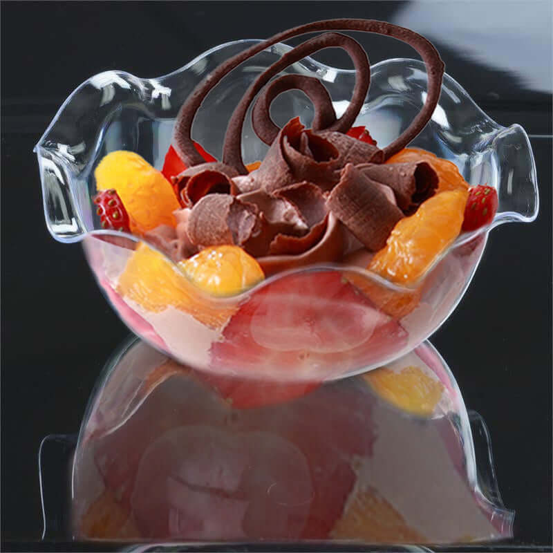 12-Pack Plastic Dessert Bowls 3oz Round Blossom Design Clear - Disposable Ice Cream and Candy Bowls - Image 7