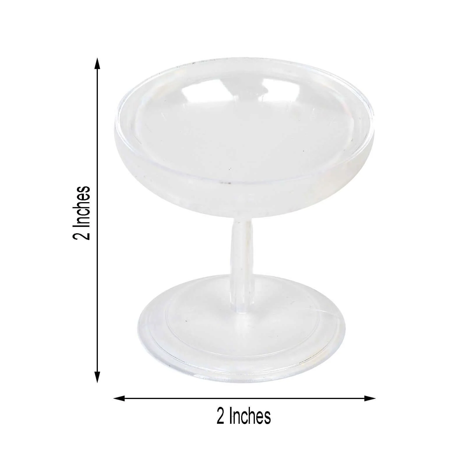 12-Pack Plastic Dessert Cup Candy Dishes 2" Clear - Mini Treat Party Favor Pedestal Stands - Image 3