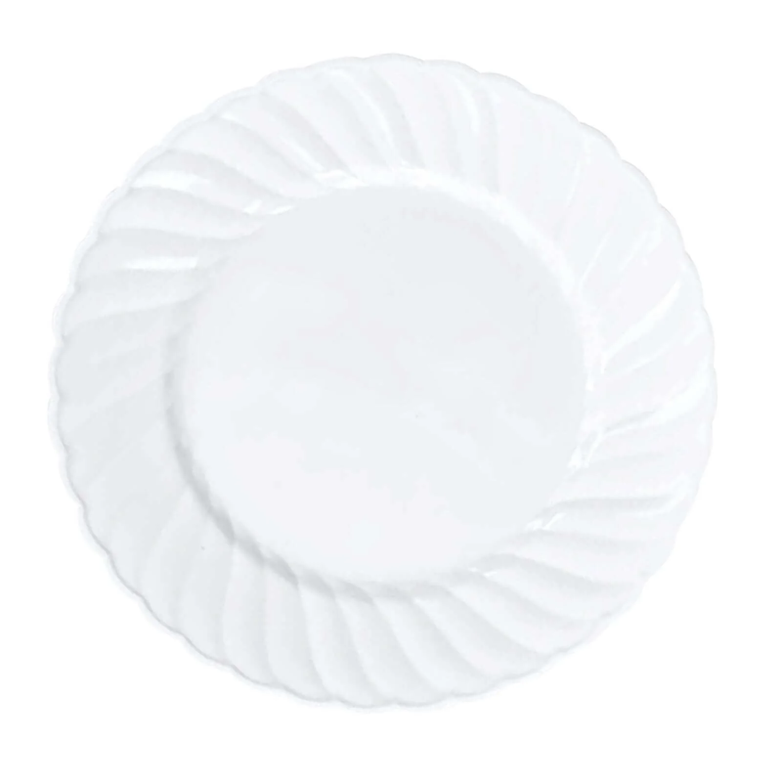 12-Pack Plastic Dessert Plates 7.5" White Flair Rim - Round Disposable Plates for Appetizers - Image 6