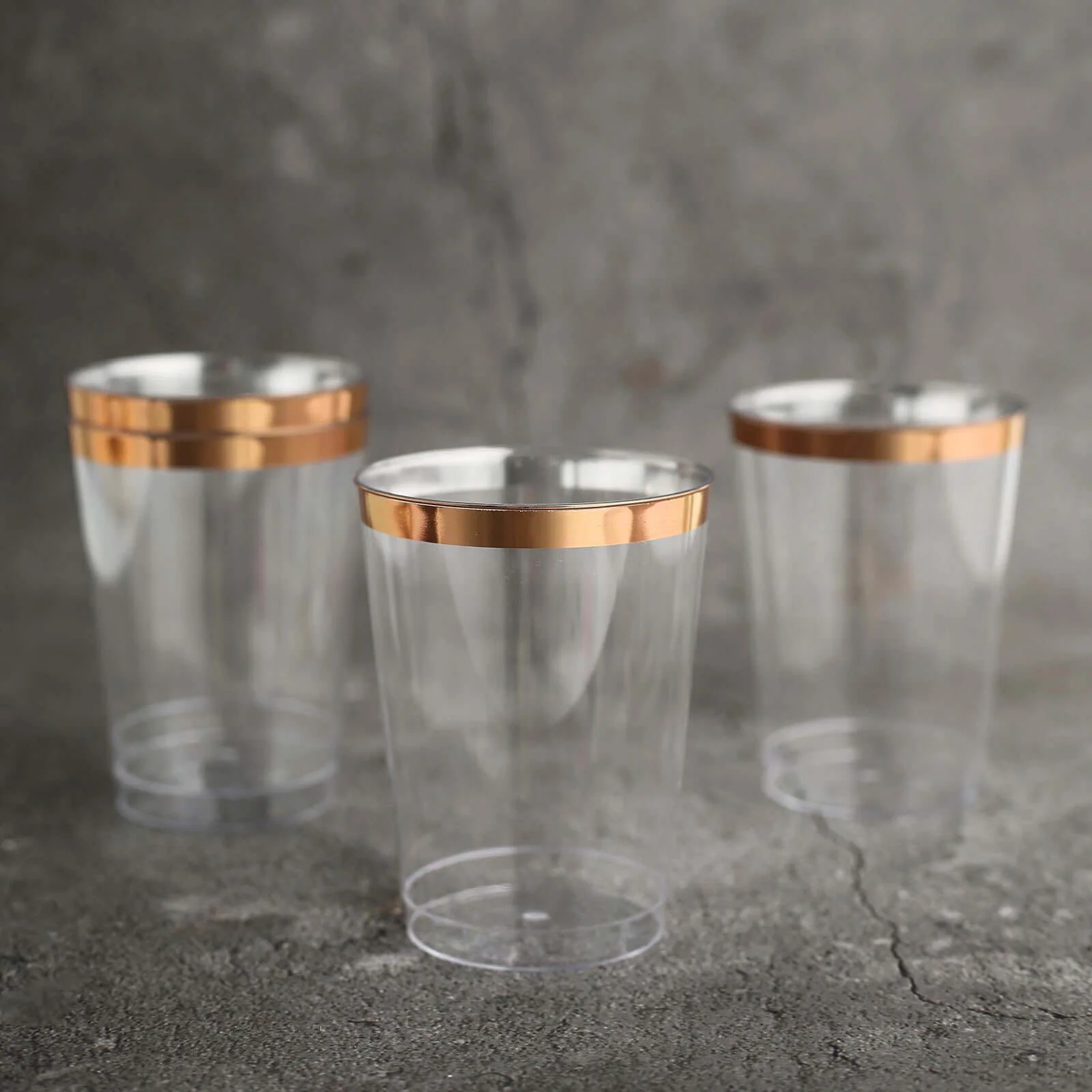 12-Pack Plastic Party Cups 10oz Clear with Rose Gold Rim - Versatile Disposable Tumblers for Events & Outdoor Gatherings - Image 12