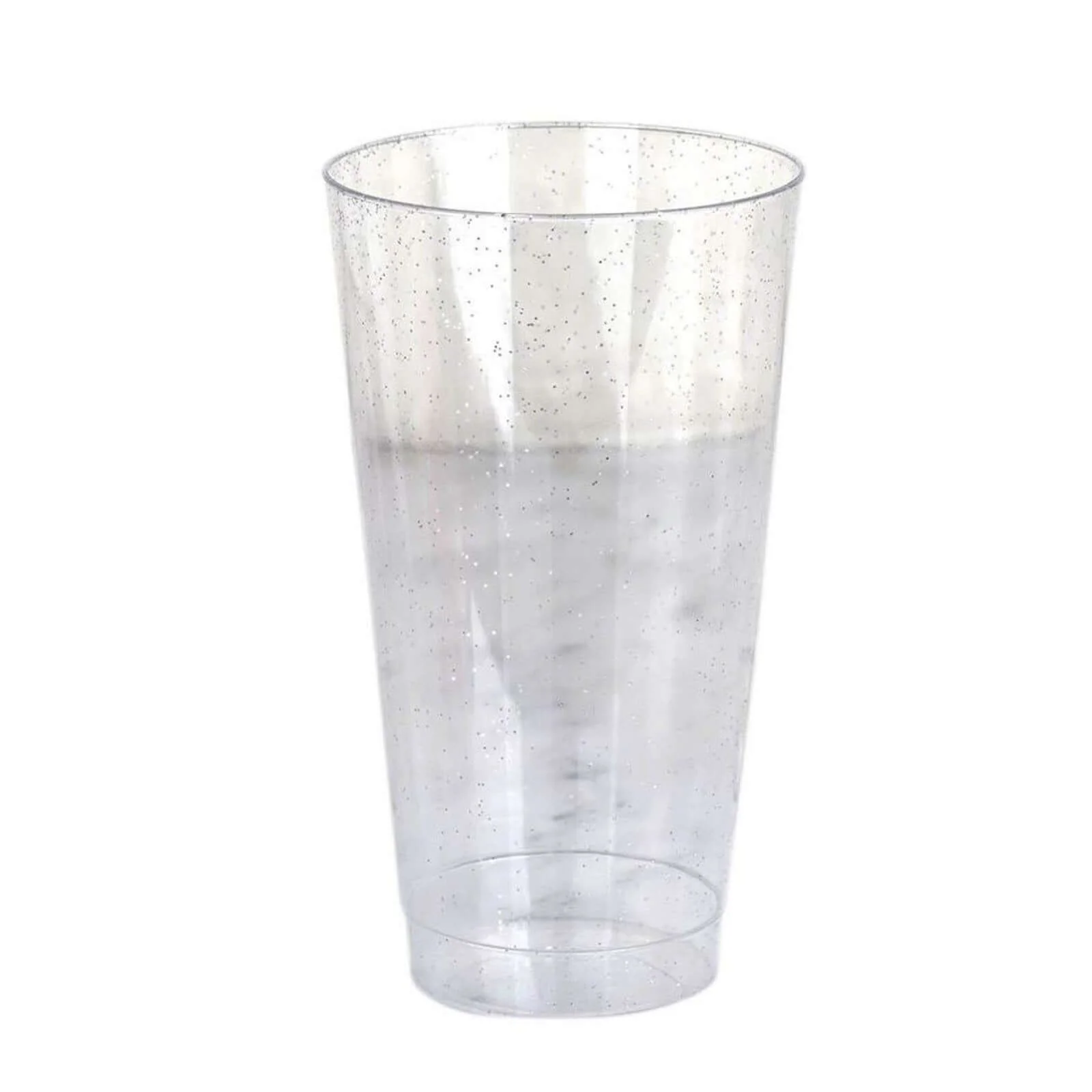 12-Pack Plastic Party Cups 17oz Silver Glitter - Disposable Drinking Tumblers 6" - Image 6
