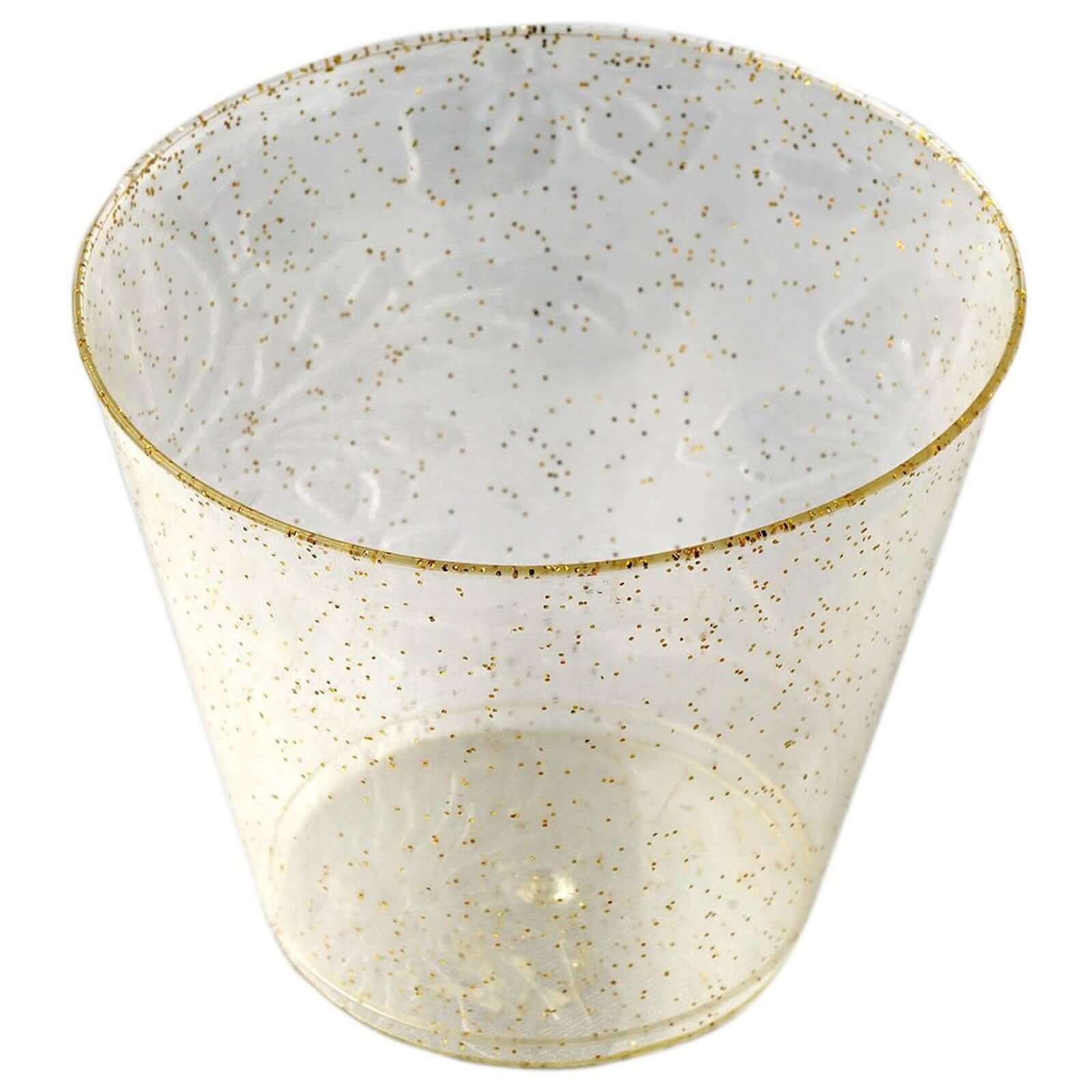12-Pack Plastic Party Glasses 9oz Gold Glittered - Disposable Cups for Special Occasions - Image 6