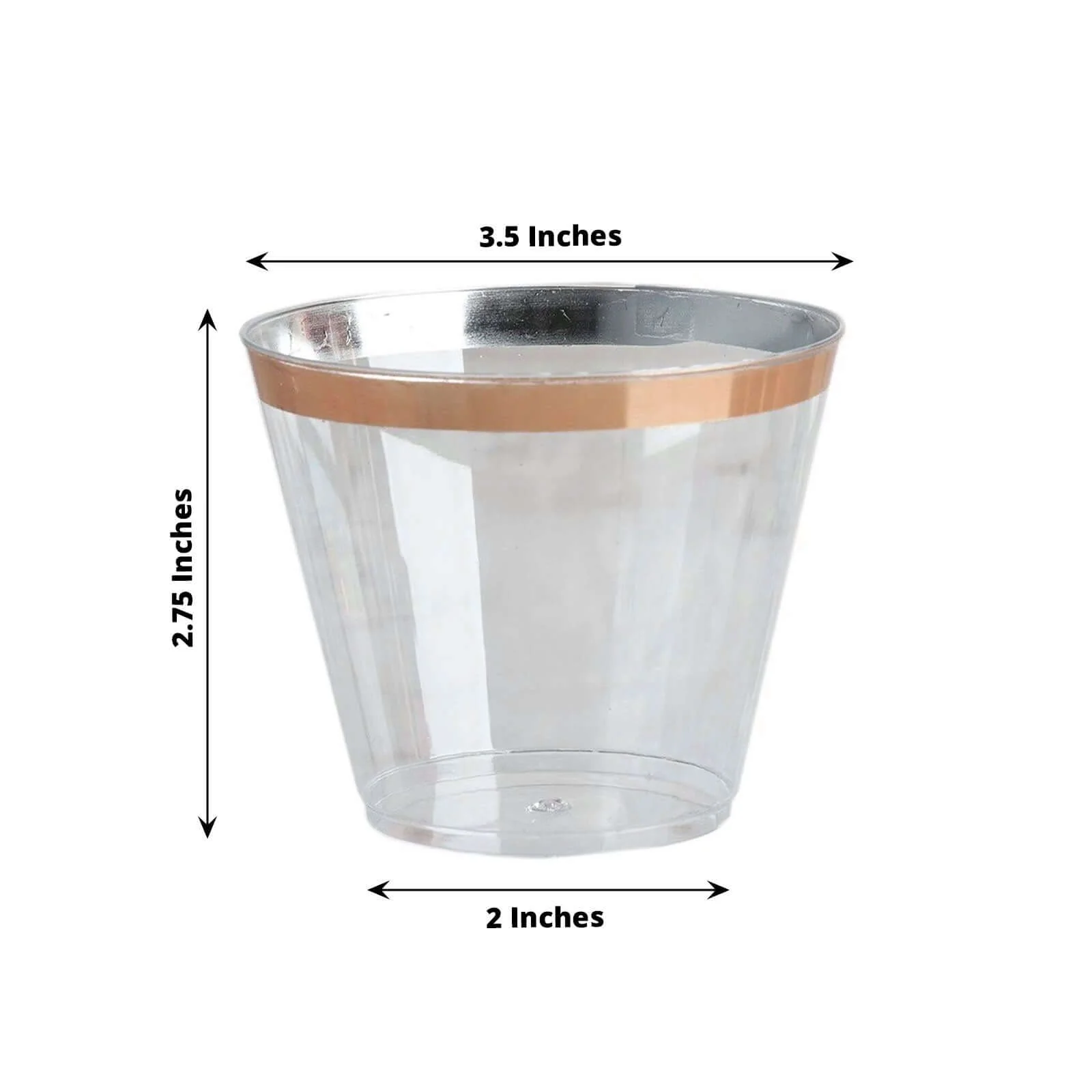 12-Pack Plastic Party Squat Cups 10oz Clear with Rose Gold Rim - Modern Disposable Tumblers for Events & Outdoor Gatherings - Image 3