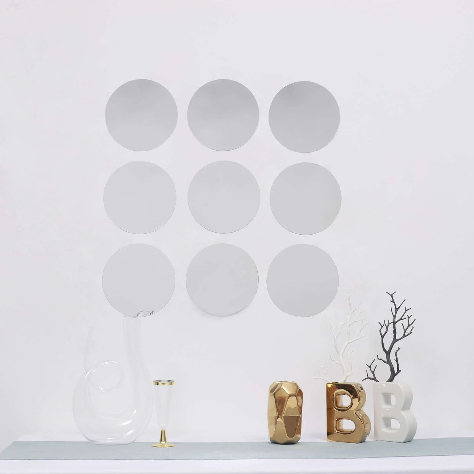 12 Pack Round Acrylic Mirror Wall Stickers, Removable Wall Decals For Home Decor - 8" - Image 15