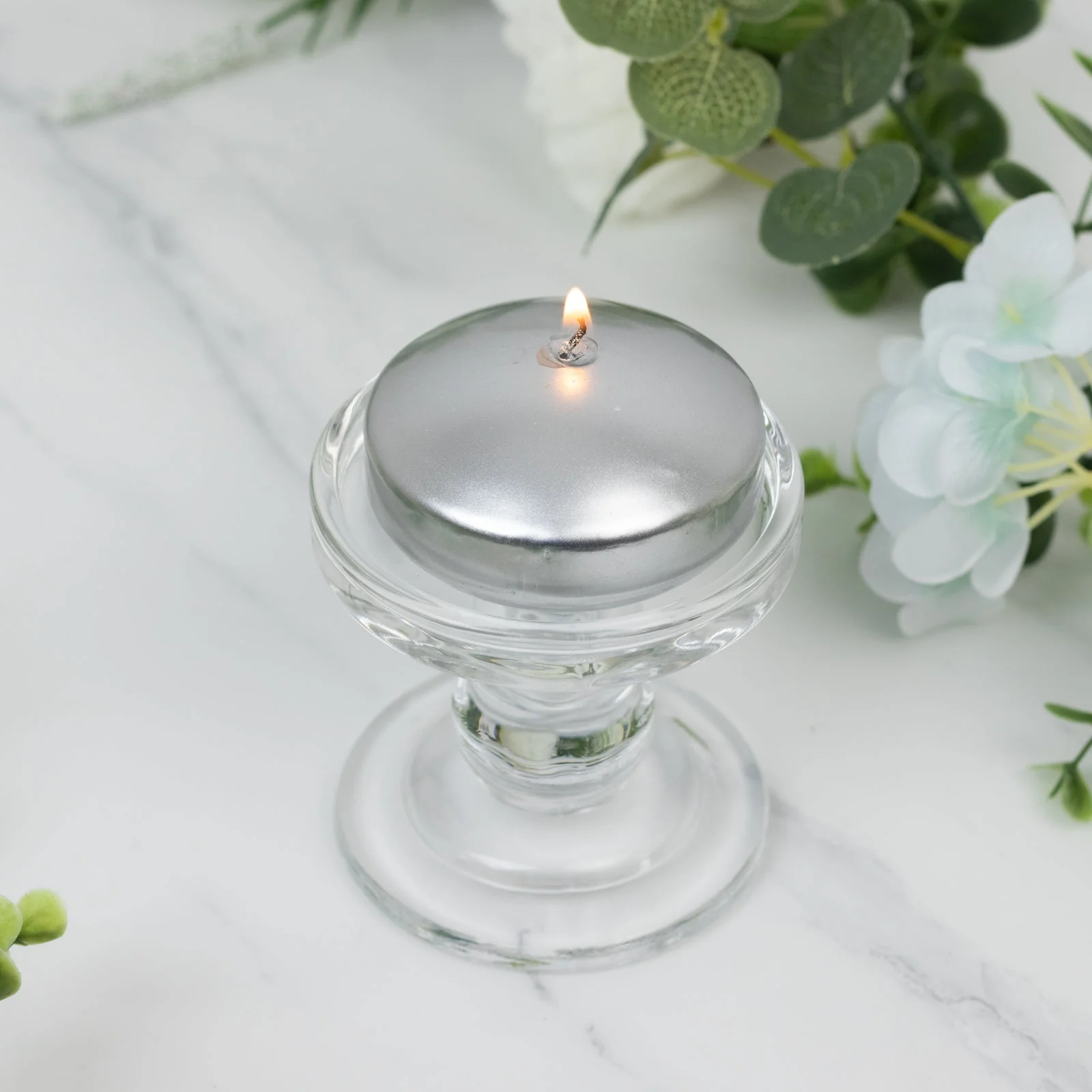 12 Pack Silver Floating Candles, 3" Unscented Dripless Wax Discs for Centerpieces - Image 6