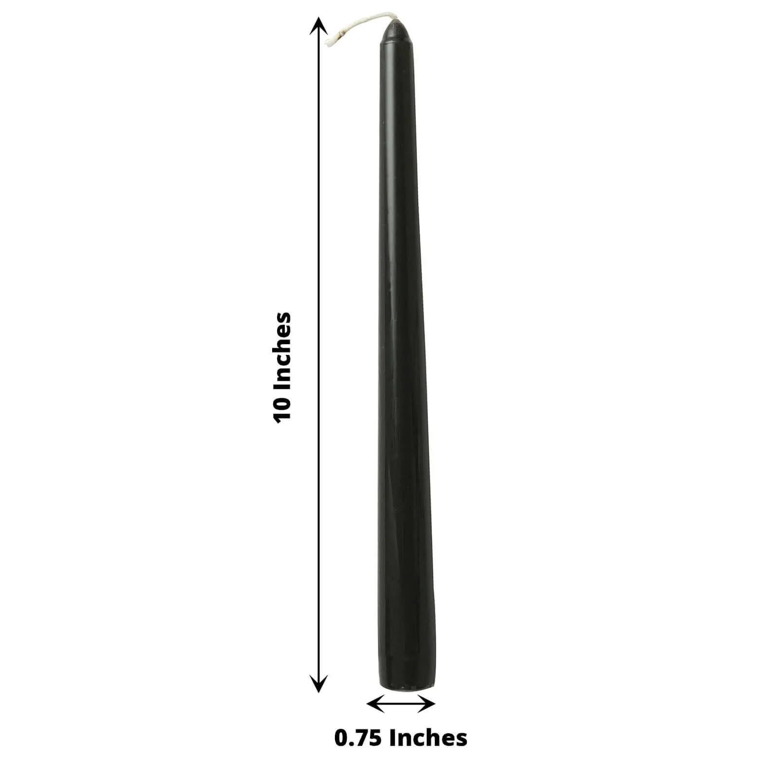 10-Pack Taper Candles 10" Premium Wax Design Black - Unscented Candles for Stylish Settings - Image 3