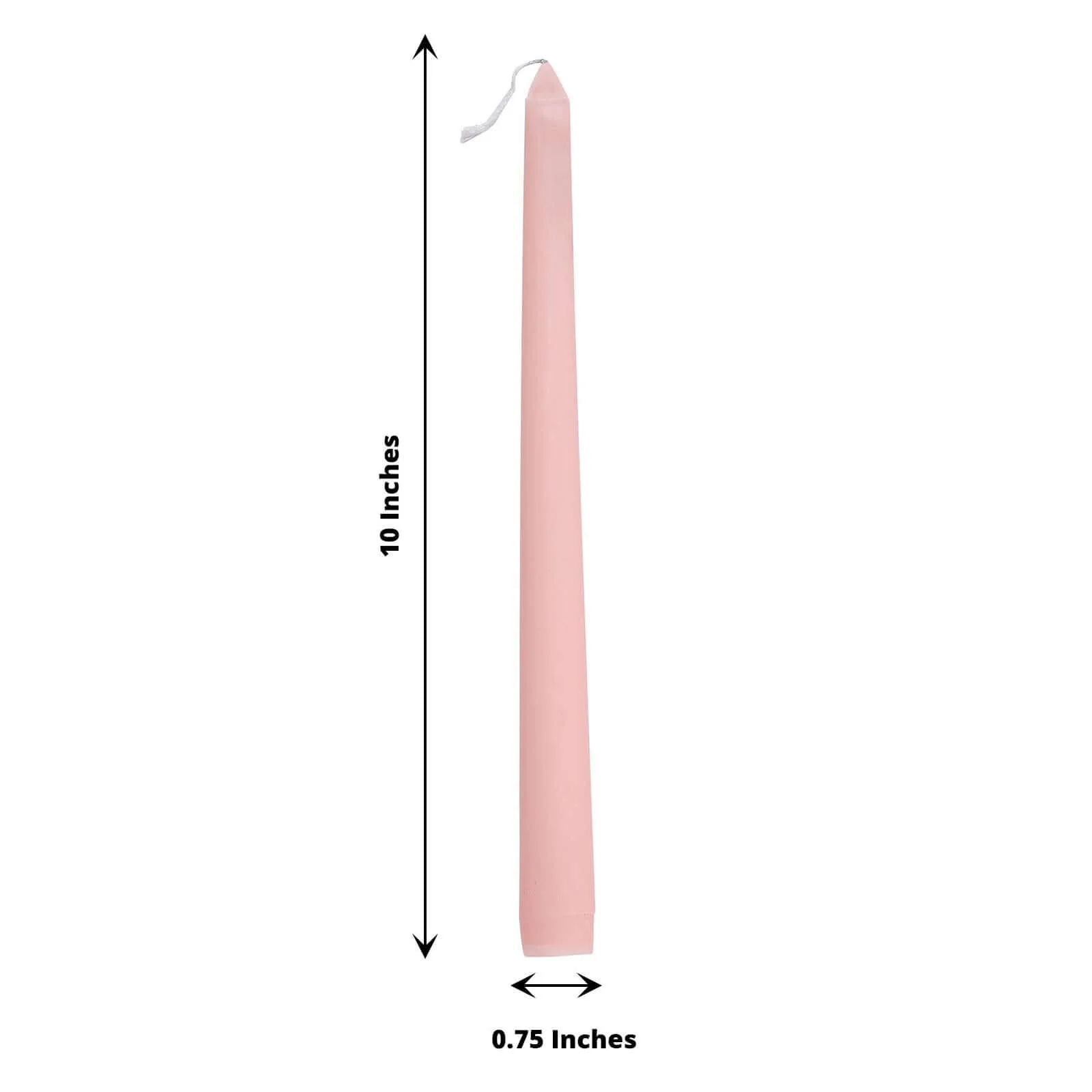 10-Pack Taper Candles 10" Premium Wax Design Blush - Unscented Candles - Image 3