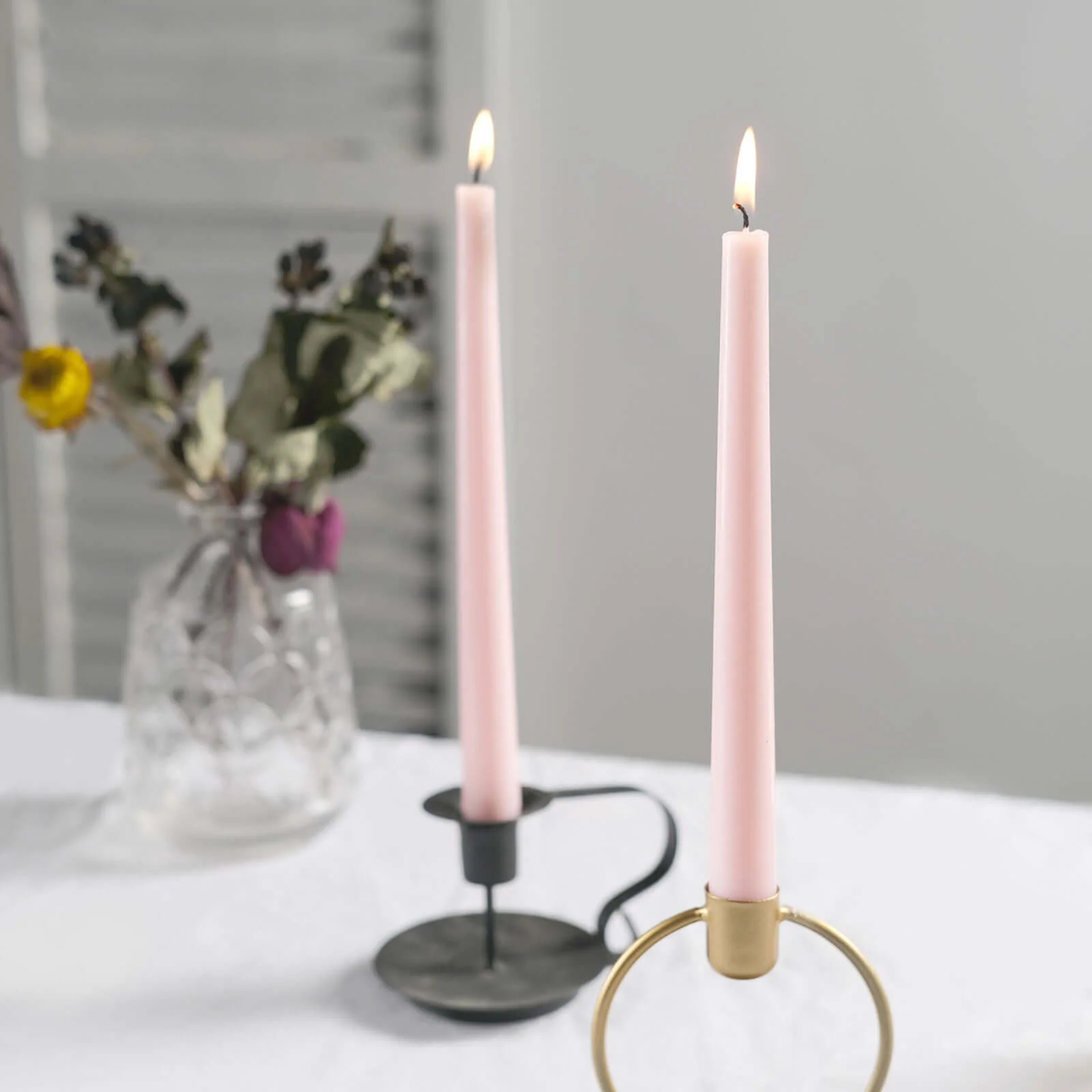 10-Pack Taper Candles 10" Premium Wax Design Blush - Unscented Candles - Image 8