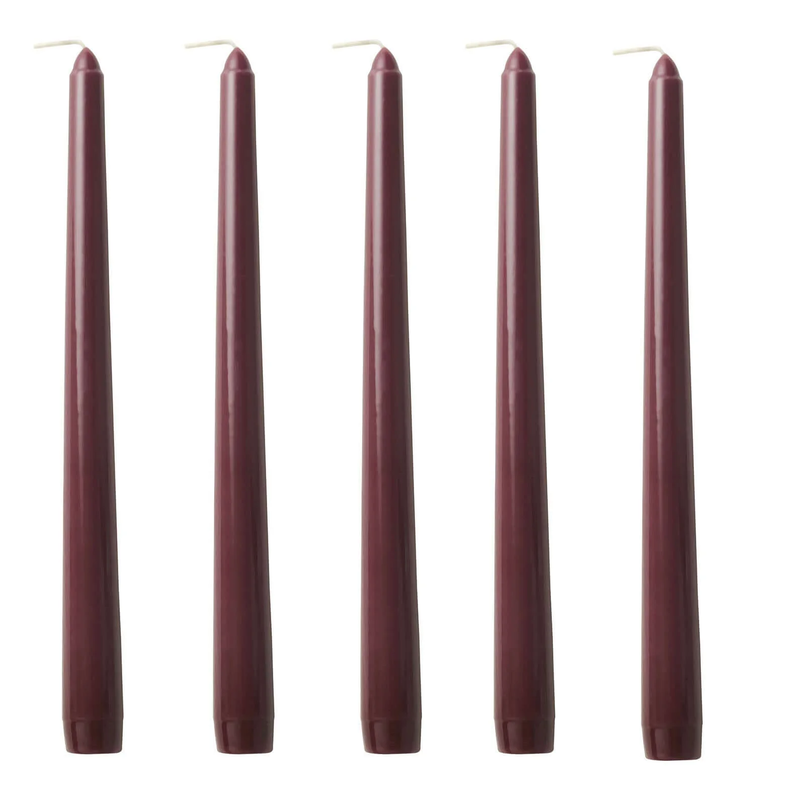 10-Pack Taper Candles 10" Premium Wax Design Burgundy - Unscented Candles - Image 6