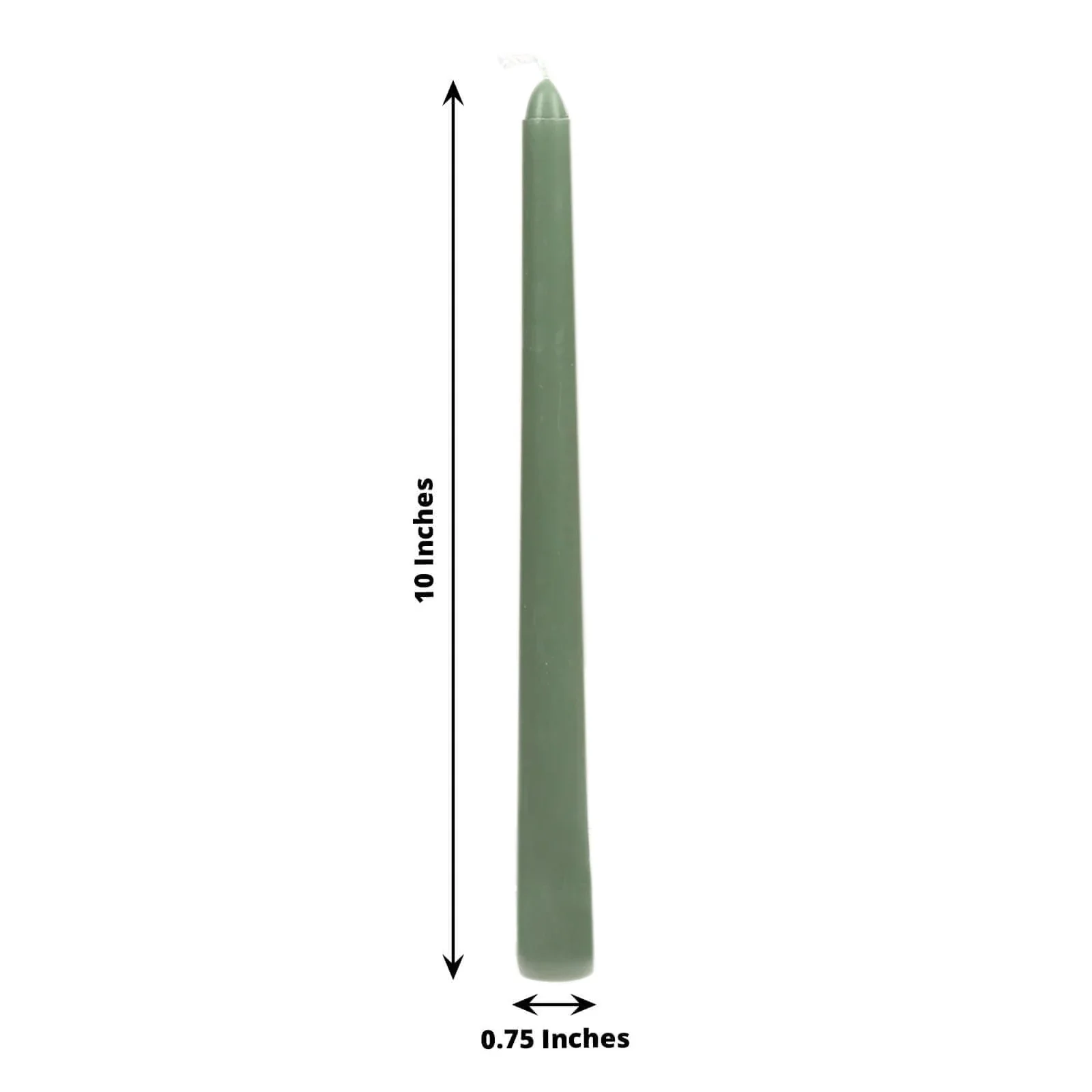 10-Pack Taper Candles 10" Premium Wax Design Dusty Sage Green - Unscented Candles - Image 3