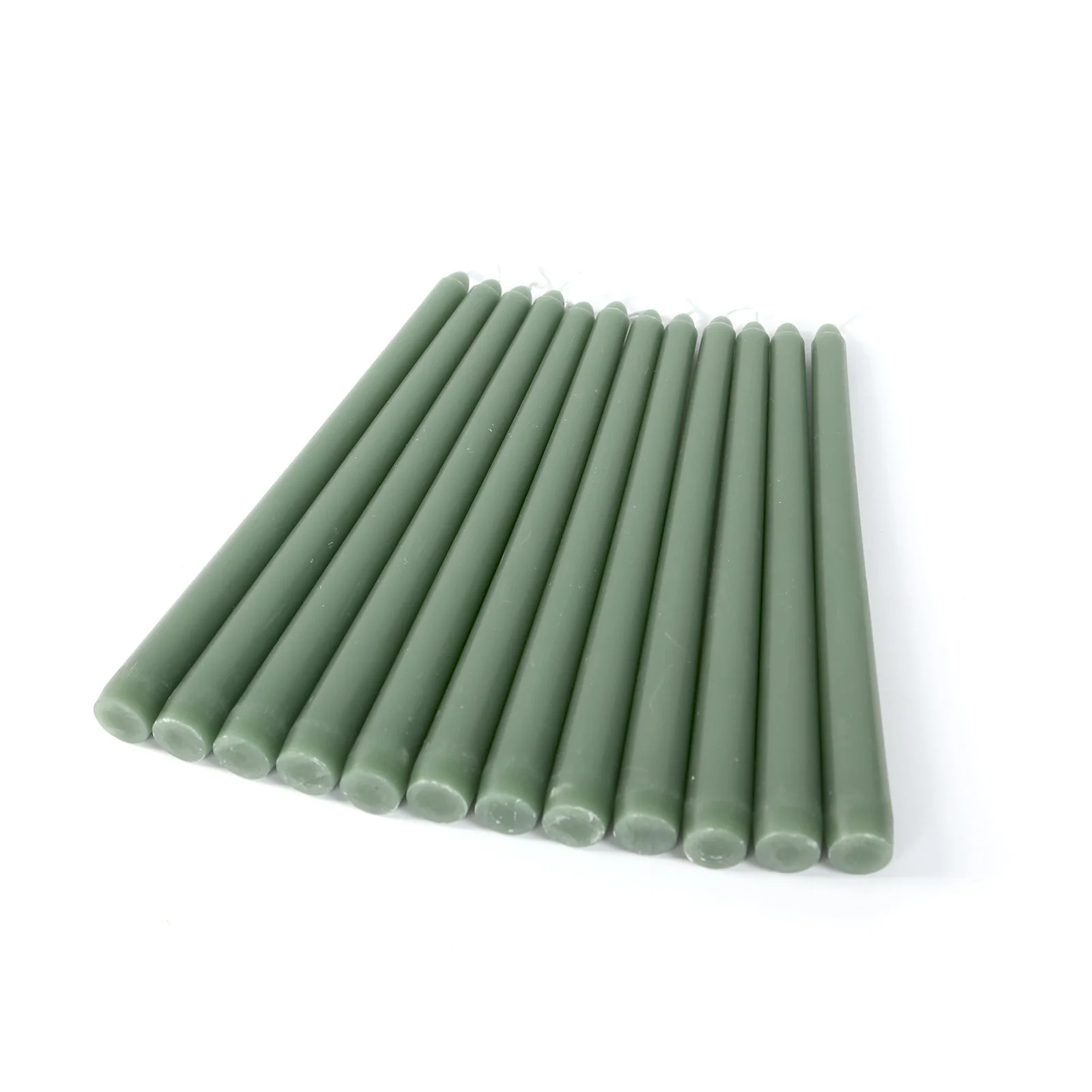 10-Pack Taper Candles 10" Premium Wax Design Dusty Sage Green - Unscented Candles - Image 7