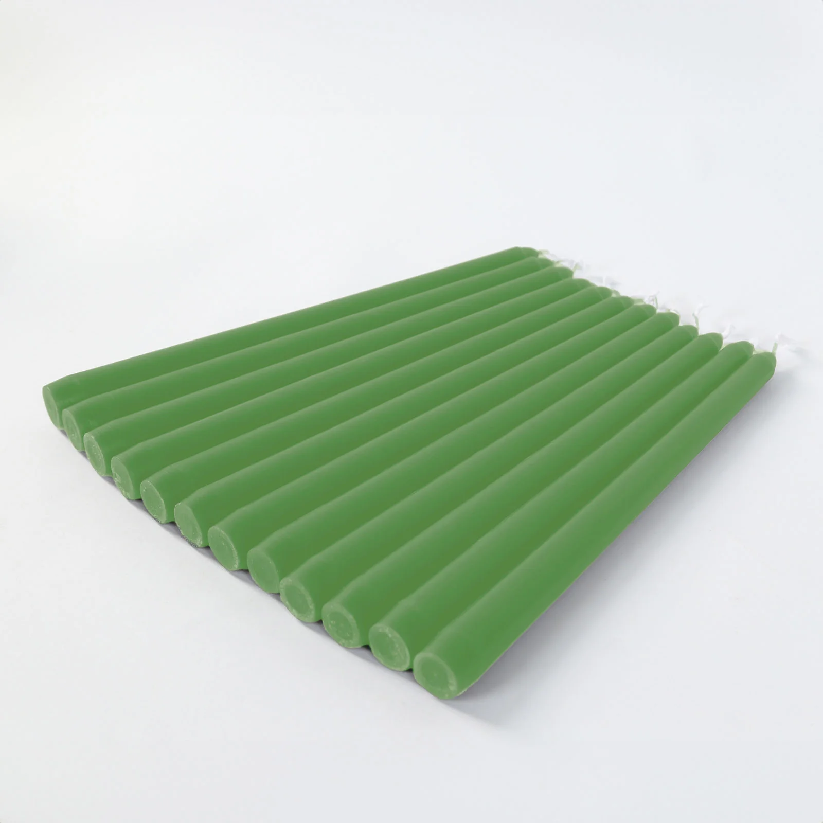 10-Pack Taper Candles 10" Premium Wax Design Green - Unscented Candles - Image 9