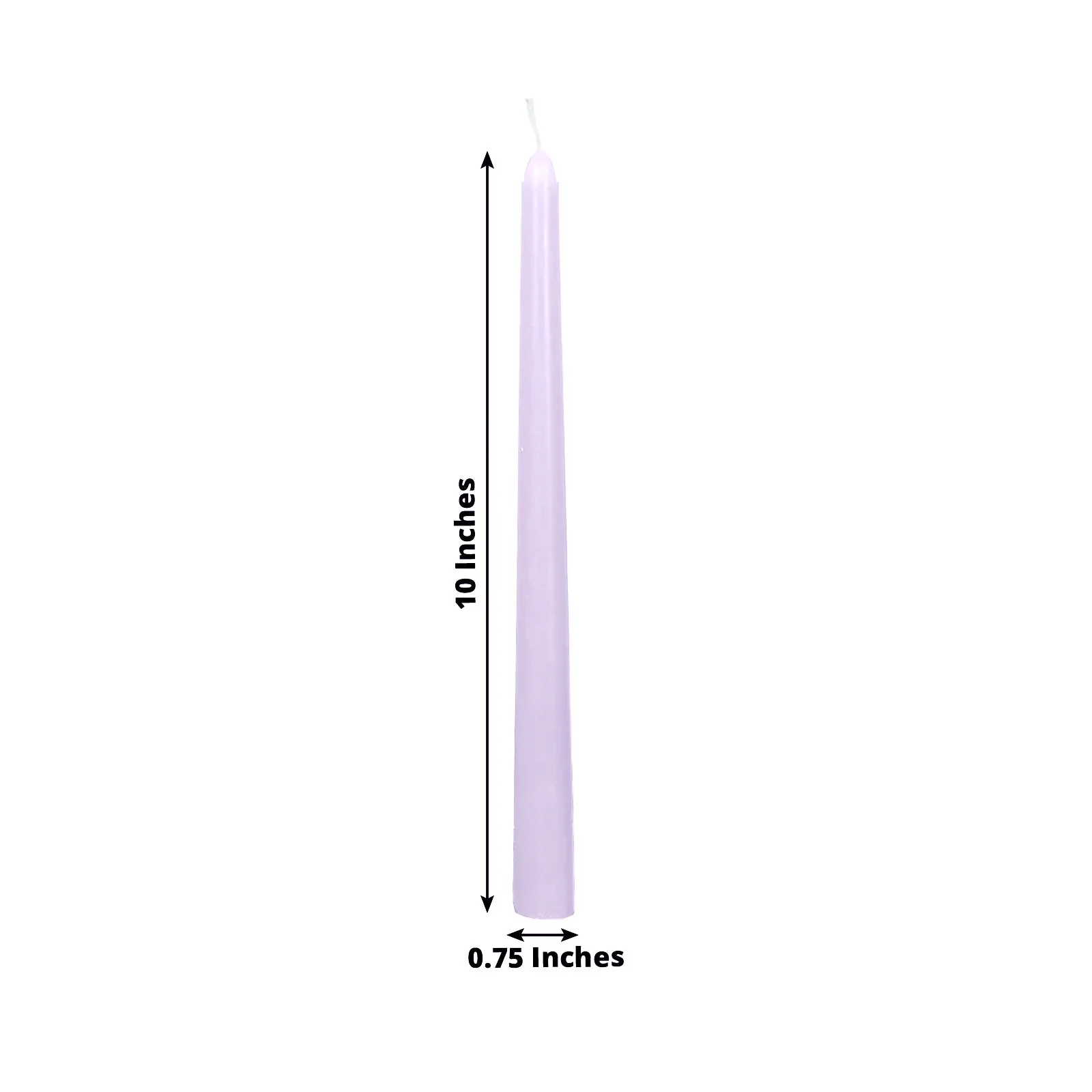10-Pack Taper Candles 10" Premium Wax Design Lavender Lilac - Unscented Candles - Image 2