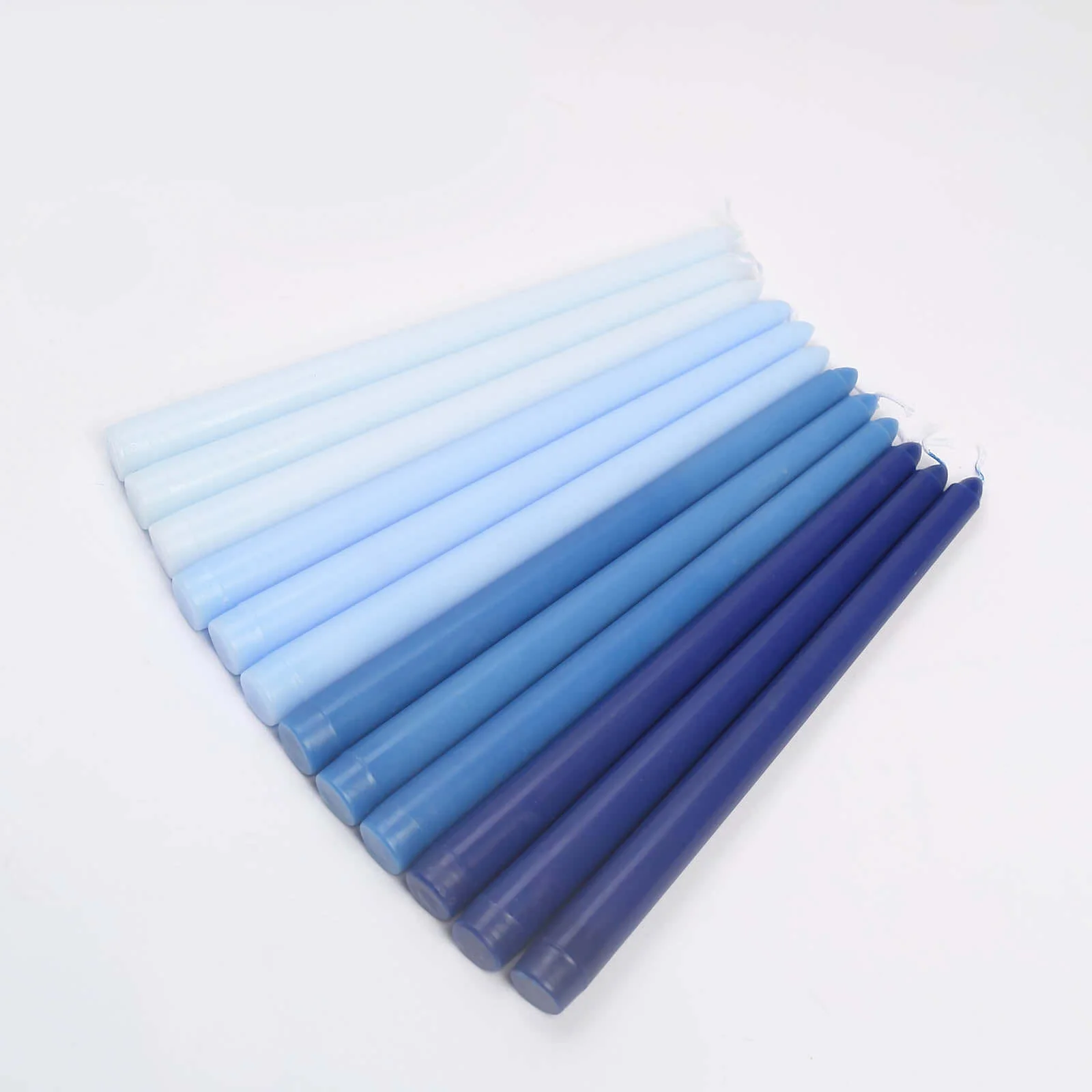 12-Pack Taper Candles 10" Premium Wax Design Mixed Blue - Unscented Candles for Sophisticated Decor - Image 7