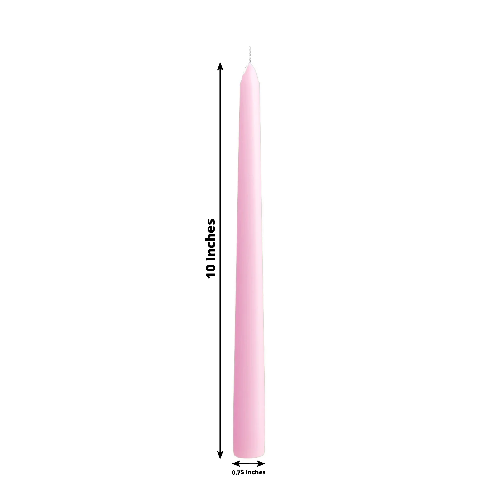 10-Pack Taper Candles 10" Premium Wax Design Pink - Unscented Candles - Image 2