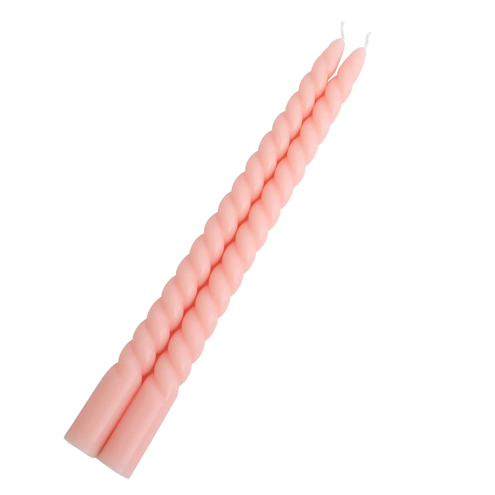 12-Pack Taper Candles 11" Spiral Long Burn Wick Design Blush - Premium Unscented Wax Dinner Candle Sticks - Image 10