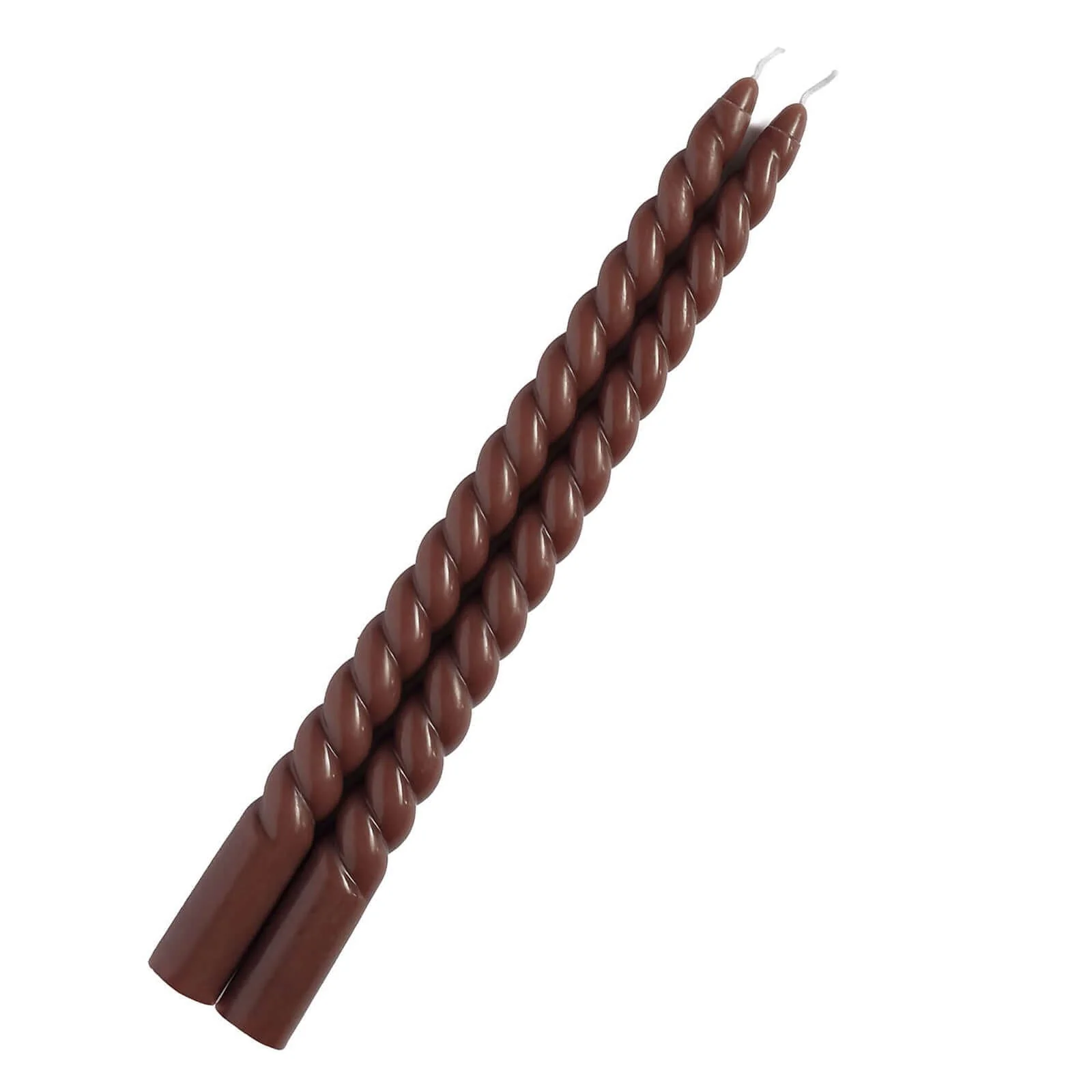 12-Pack Taper Candles 11" Spiral Long Burn Wick Design Mocha Brown - Premium Unscented Wax Dinner Candle Sticks - Image 10