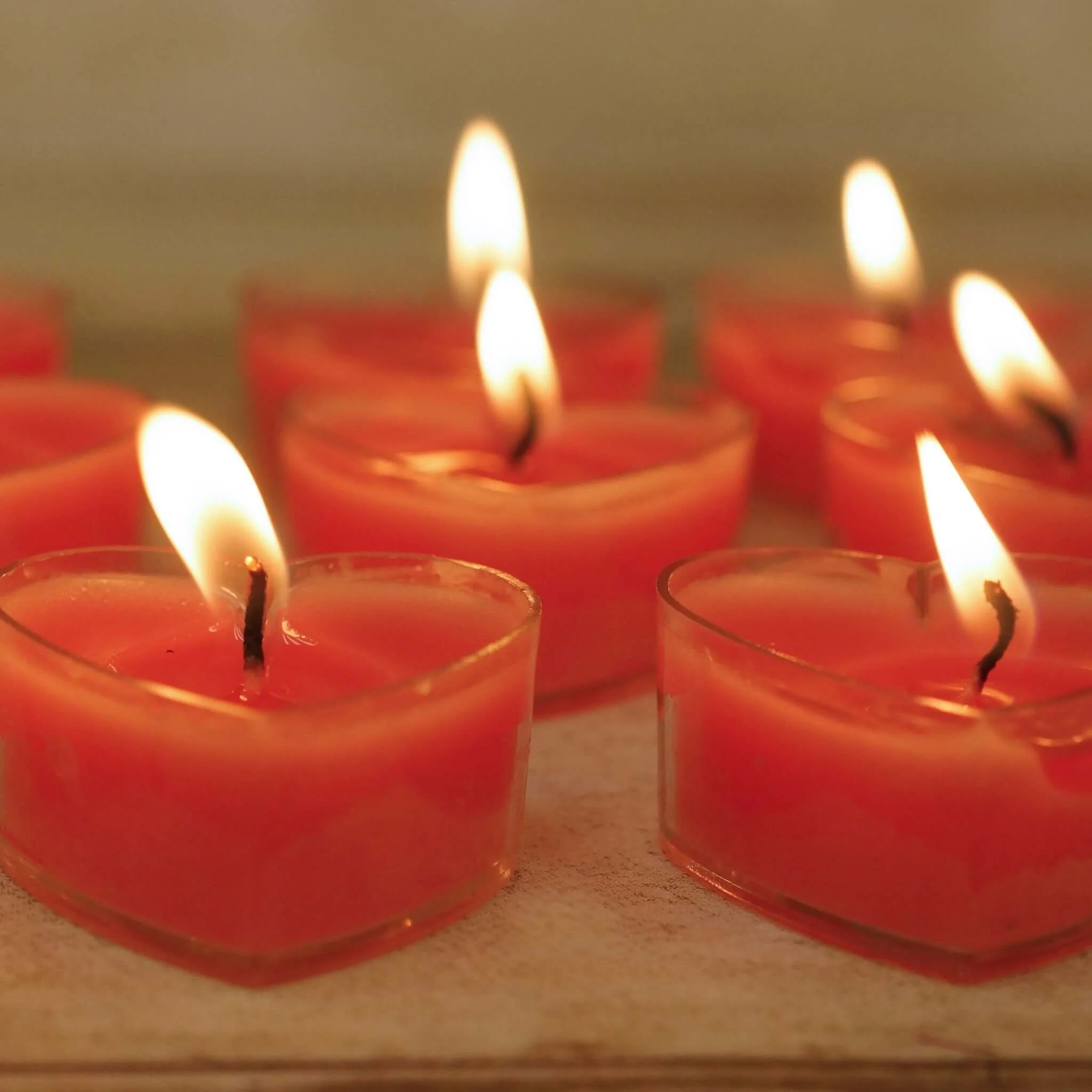 12-Pack Tealight Candles Mini Heart Shaped Design Red - Valentines Decor for Romantic Settings - Image 9