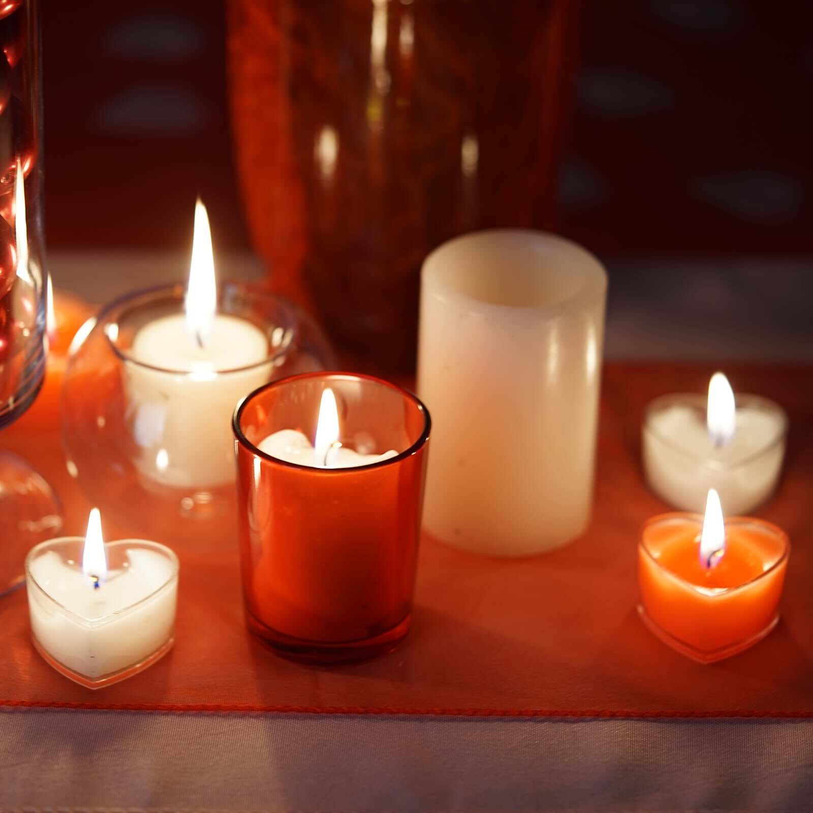12-Pack Tealight Candles Mini Heart Shaped Design White - Valentines Decor for Romantic Settings - Image 6
