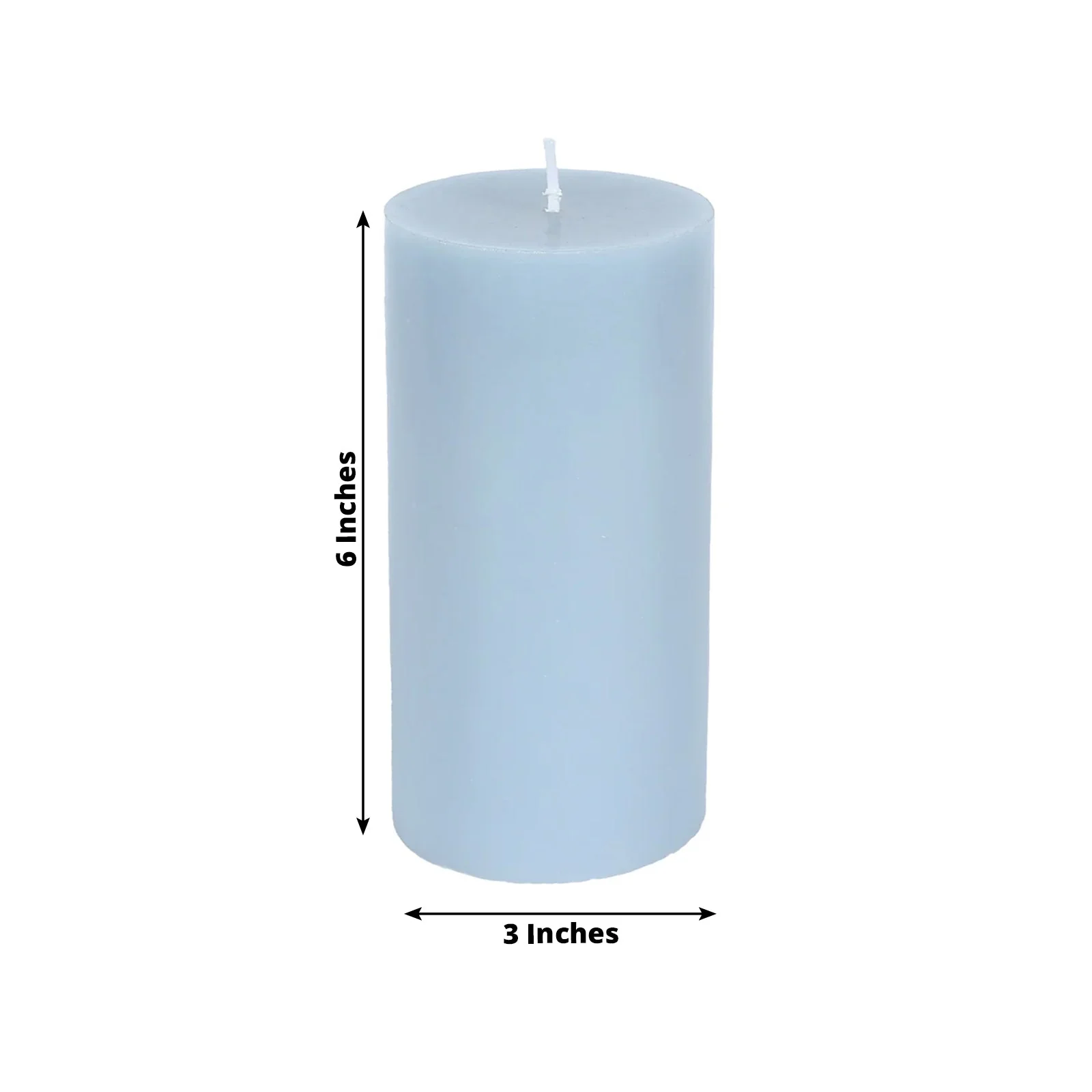 6-Pack Unscented Pillar Candles – Dripless 3"x6" Dusty Blue Paraffin Wax with Smokeless Cotton Wicks, Clean & Long-Lasting 60-Hour Burn - Image 2
