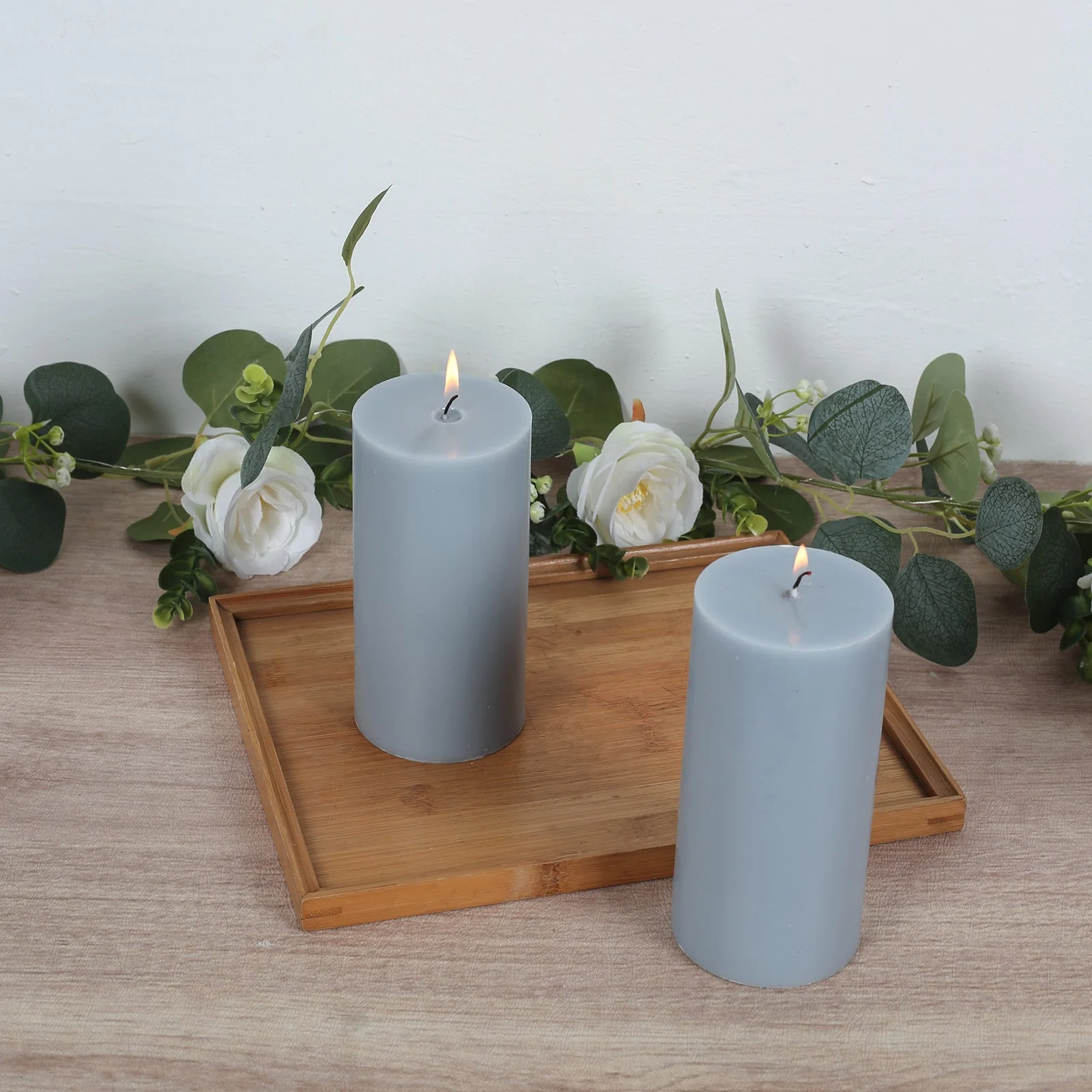 6-Pack Unscented Pillar Candles – Dripless 3"x6" Dusty Blue Paraffin Wax with Smokeless Cotton Wicks, Clean & Long-Lasting 60-Hour Burn - Image 5
