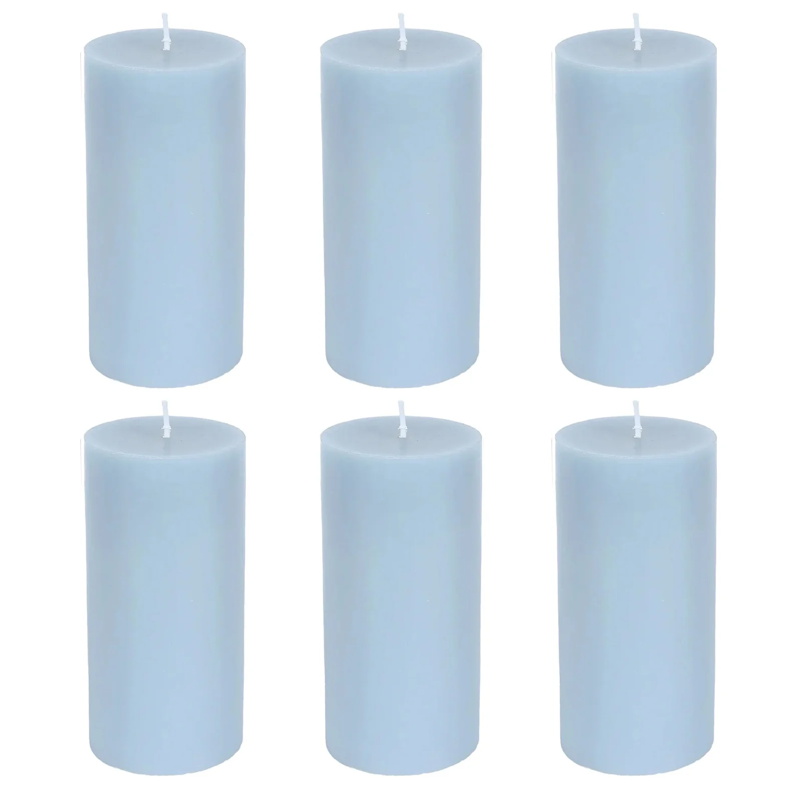 6-Pack Unscented Pillar Candles – Dripless 3"x6" Dusty Blue Paraffin Wax with Smokeless Cotton Wicks, Clean & Long-Lasting 60-Hour Burn - Image 6