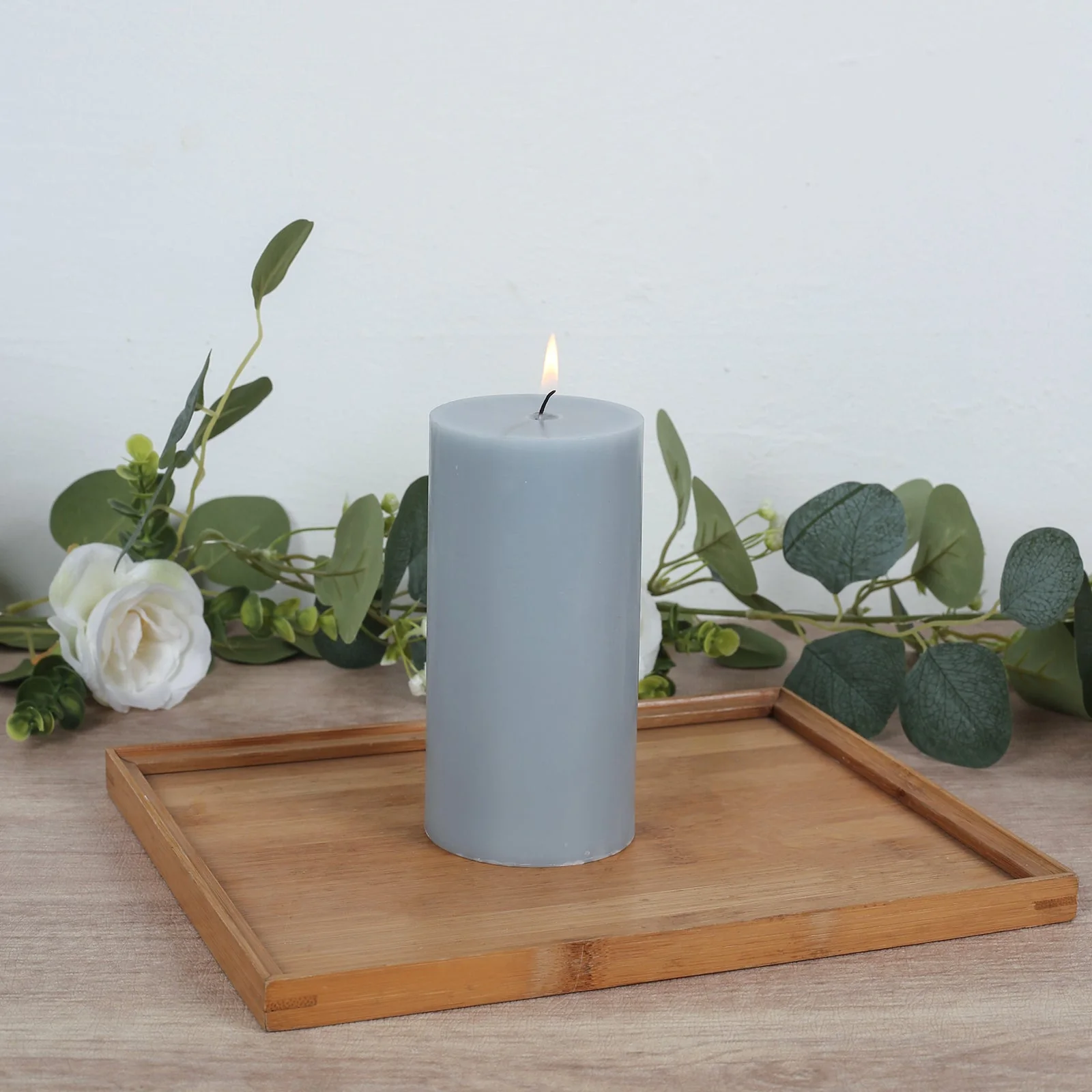 6-Pack Unscented Pillar Candles – Dripless 3"x6" Dusty Blue Paraffin Wax with Smokeless Cotton Wicks, Clean & Long-Lasting 60-Hour Burn - Image 7