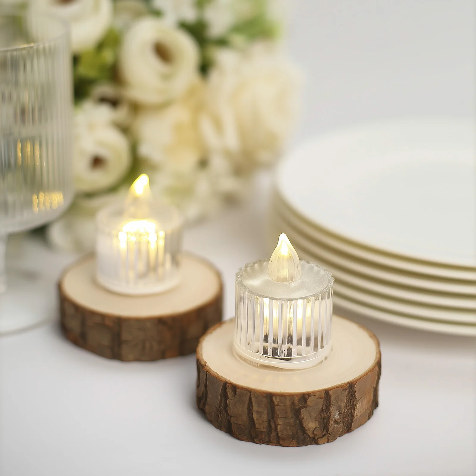 12 Pack Warm White LED Tealight Candles, Flameless Battery-Operated Tea Lights Column Style 2" - Image 8