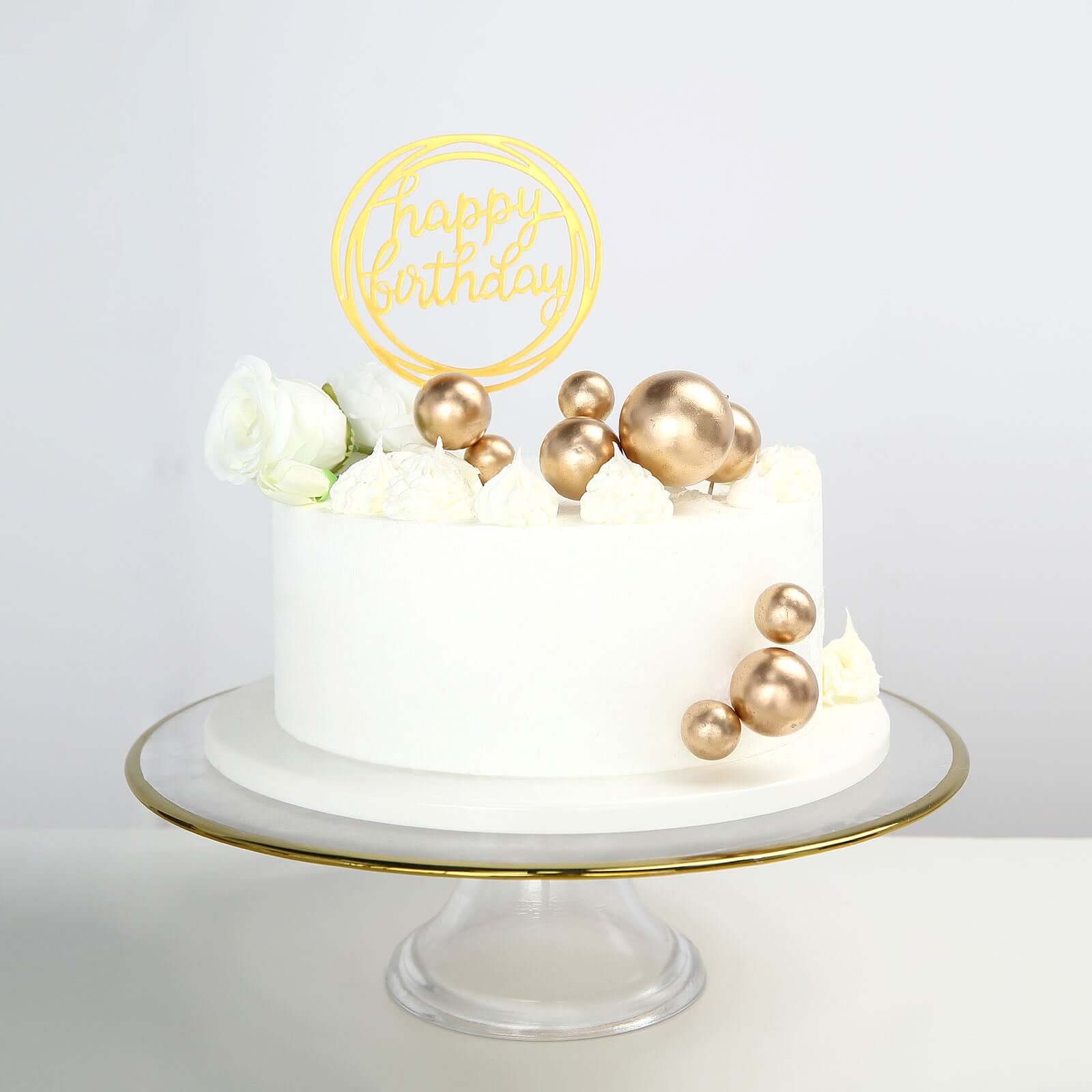 12 Pcs Cake Topper Picks Gold Faux Pearl Ball Design - Foam Balloon DIY Cupcake Decor Supplies Assorted Sizes - Image 11