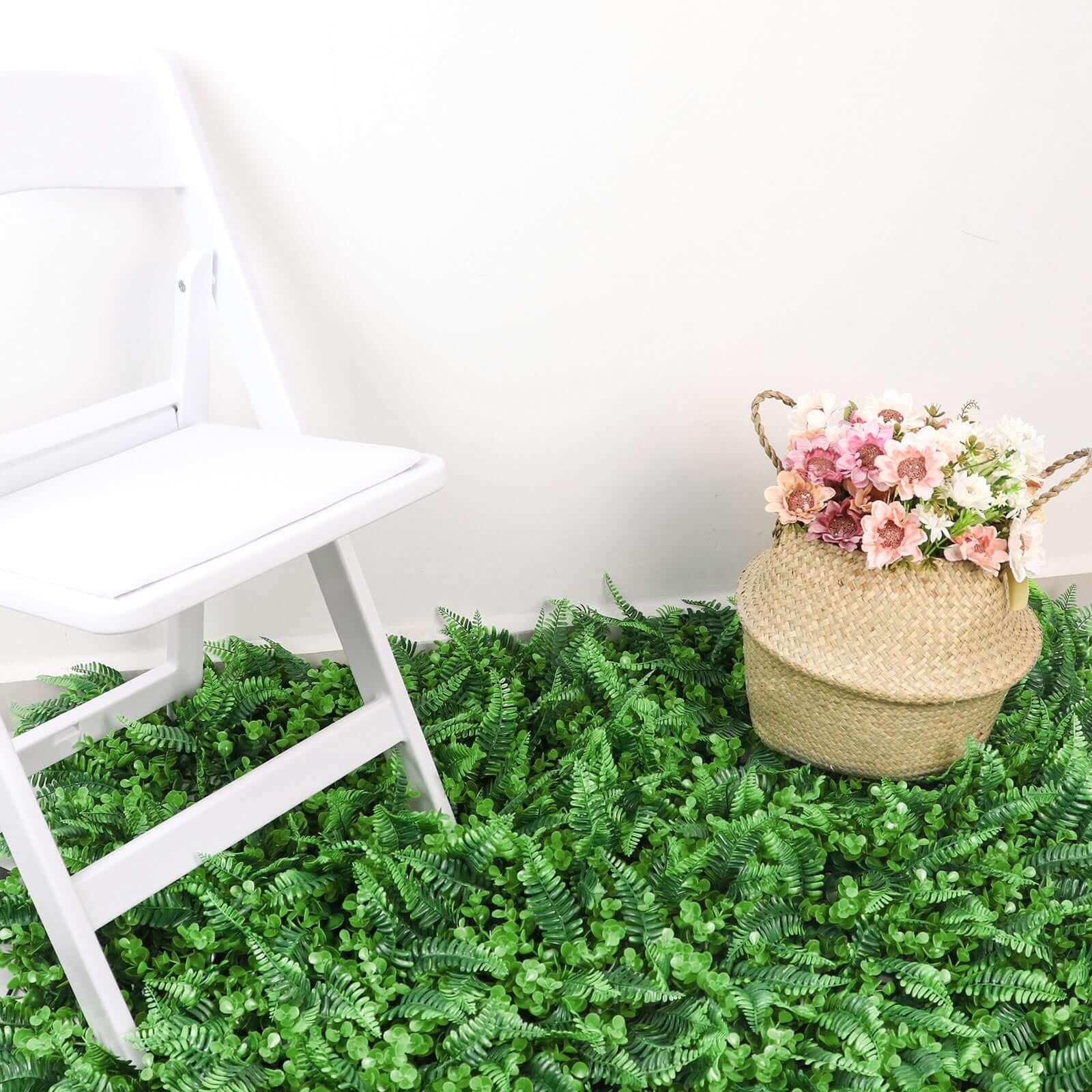 Artificial Boston Fern Eucalyptus Boxwood Greenery Garden Wall, Grass Backdrop Mat, Indoor/Outdoor UV Protected Assorted Foliage 4 Panels 12 Sq. ft. - Image 7