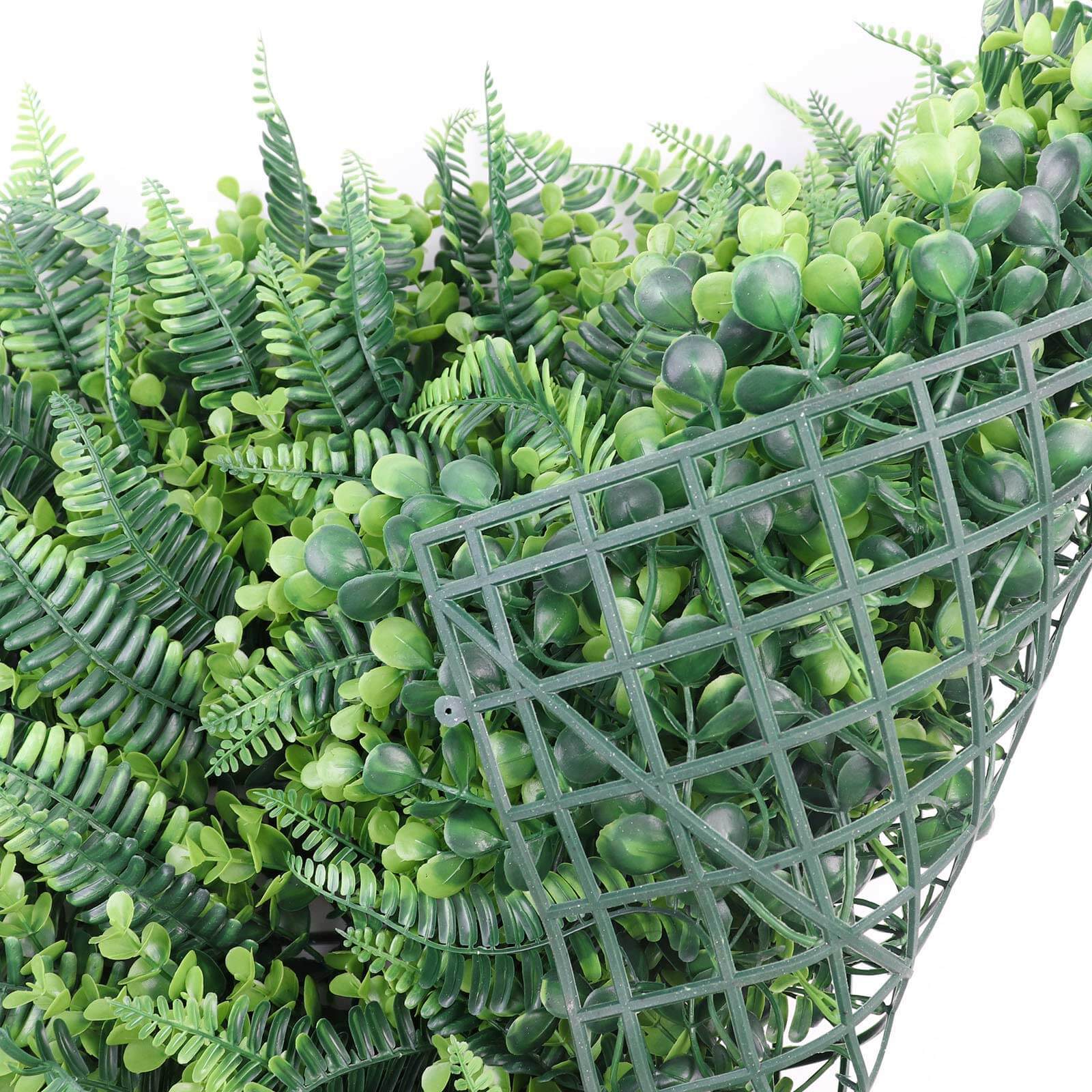 Artificial Boston Fern Eucalyptus Boxwood Greenery Garden Wall, Grass Backdrop Mat, Indoor/Outdoor UV Protected Assorted Foliage 4 Panels 12 Sq. ft. - Image 8