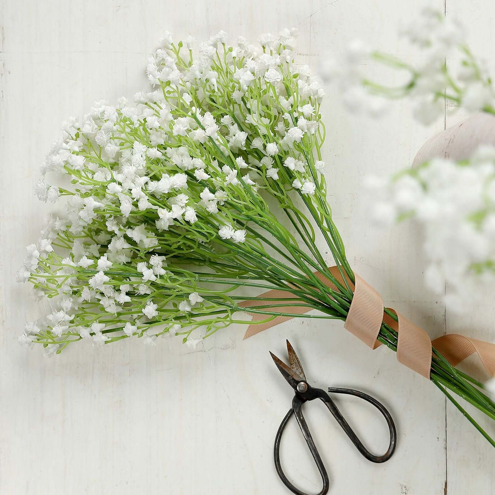 12 Stems White Artificial Silk Babys Breath Gypsophila Flowers 22" - Image 2