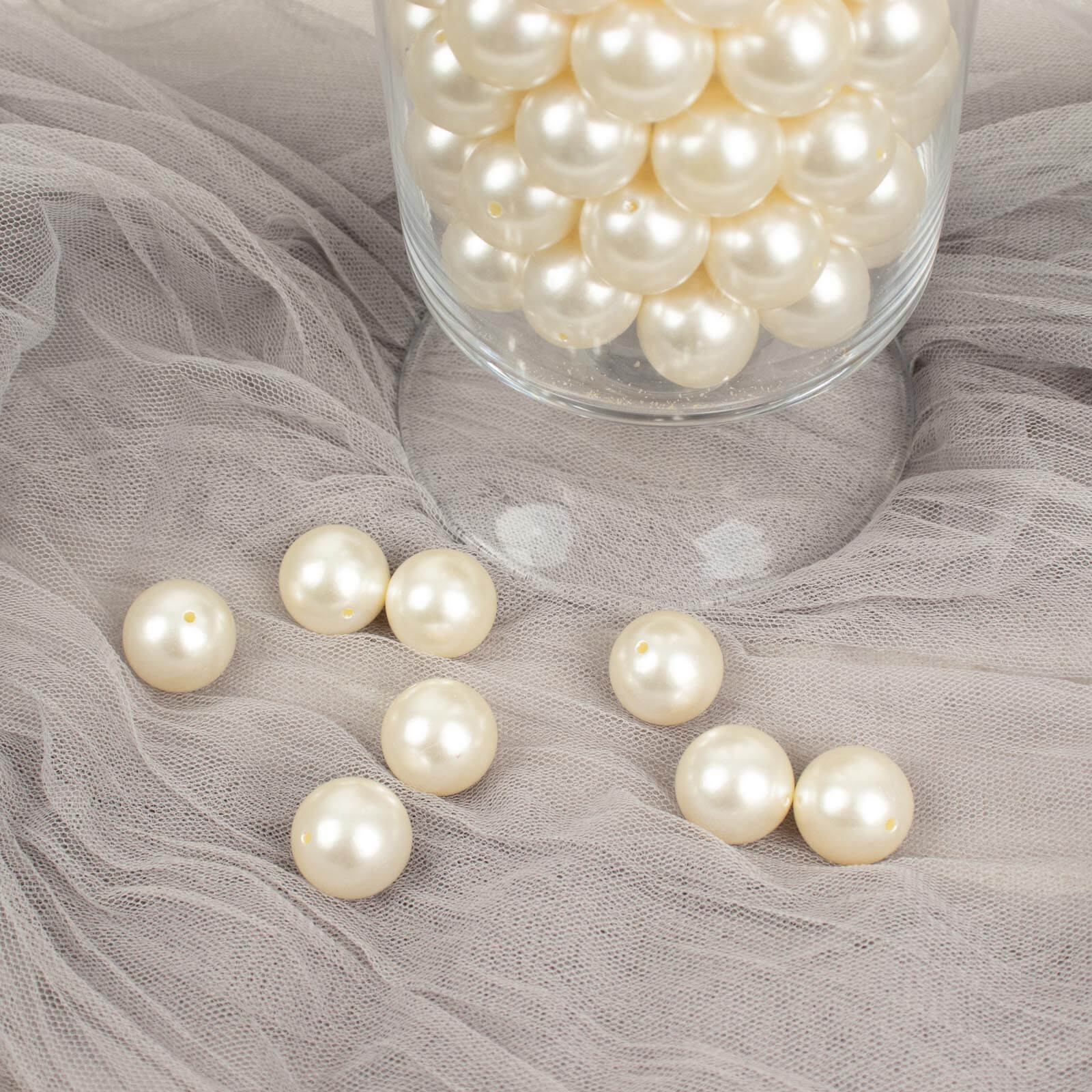 120-Pack Faux Pearl Craft Beads 20mm Ivory with Holes - Glossy Beads for Vase Filler - Image 5