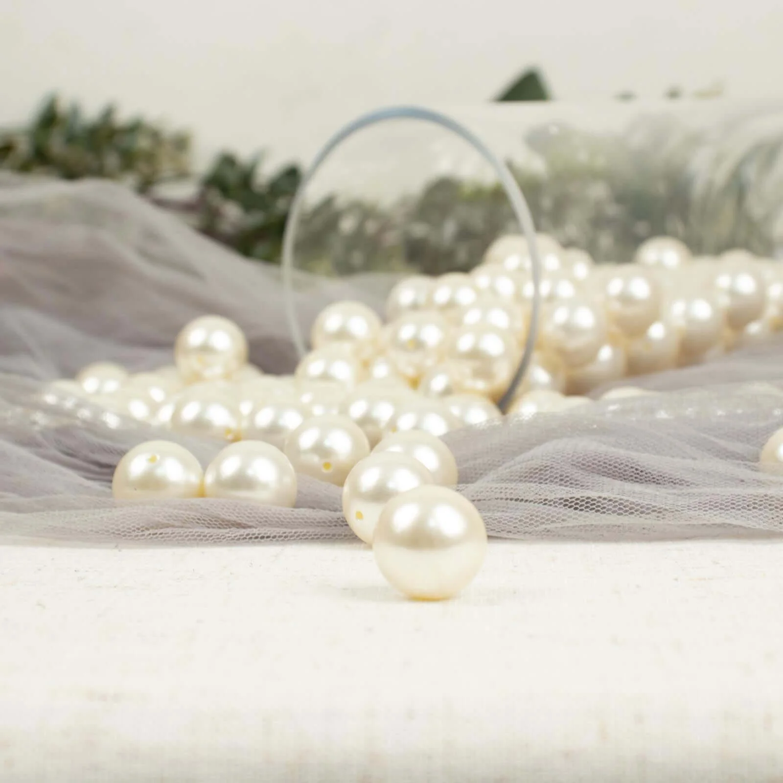 120-Pack Faux Pearl Craft Beads 20mm Ivory with Holes - Glossy Beads for Vase Filler - Image 6