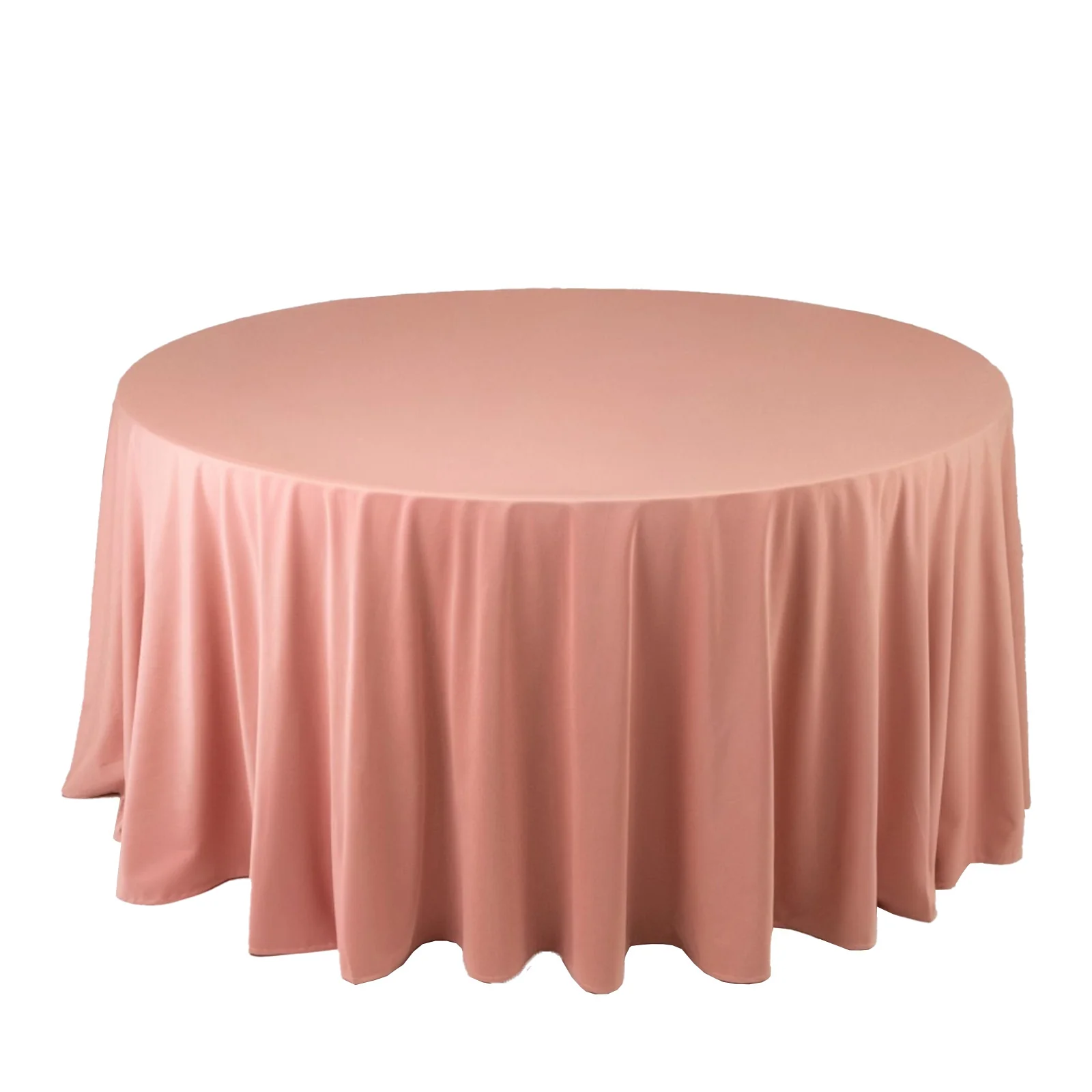 Scuba Round Tablecloth 120" Dusty Rose - Seamless & Wrinkle Free Table Cover - Image 3