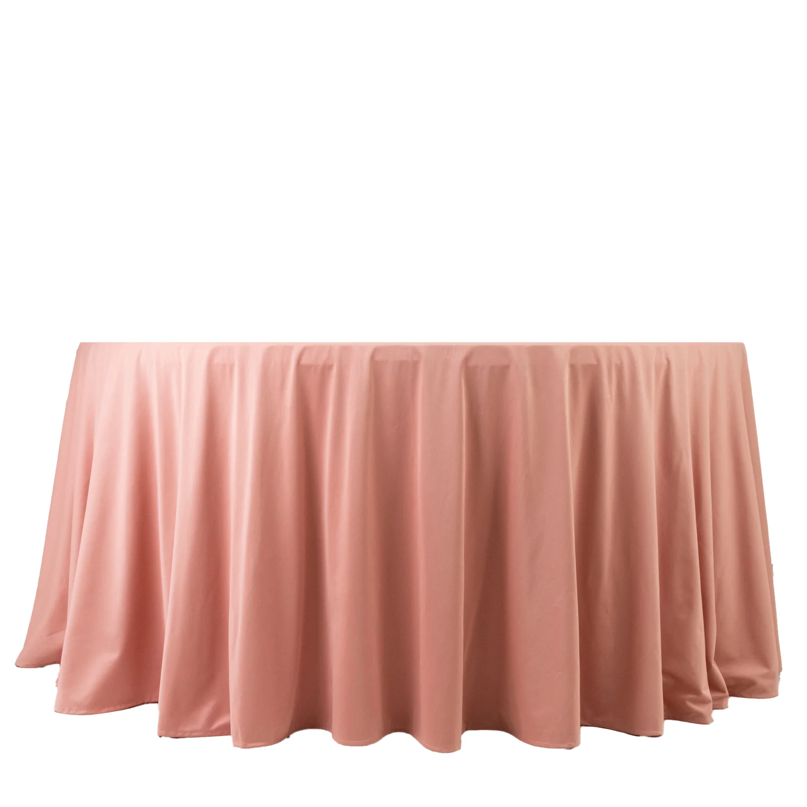 Scuba Round Tablecloth 120" Dusty Rose - Seamless & Wrinkle Free Table Cover - Image 6