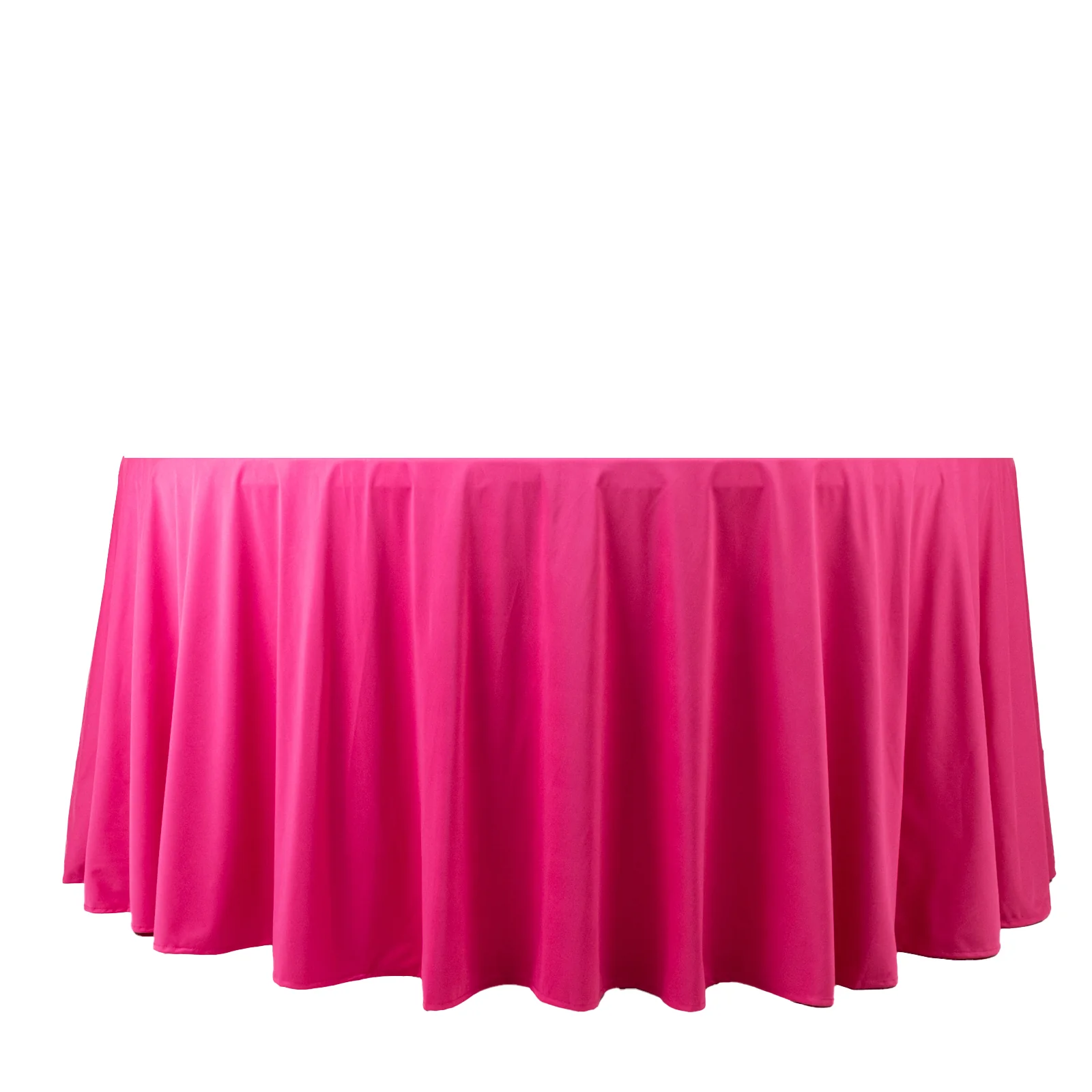 Scuba Round Tablecloth 120" Fuchsia - Seamless & Wrinkle Free Table Cover - Image 3