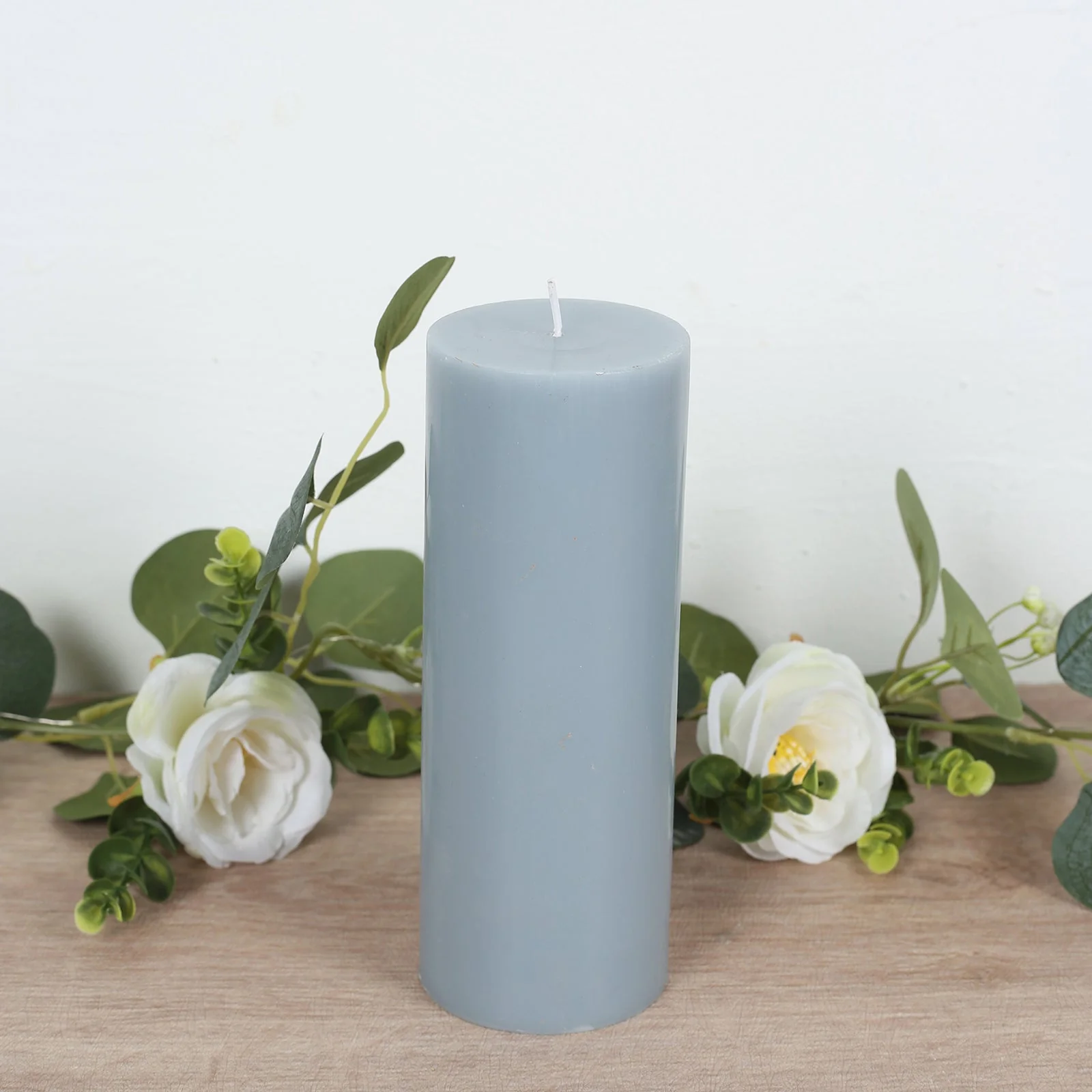 12-Pack Unscented Pillar Candles – Dripless 3"x8" Dusty Blue Paraffin Wax with Smokeless Cotton Wicks, Clean & Long-Lasting Burn for Weddings, Home & Event Decor - Image 2