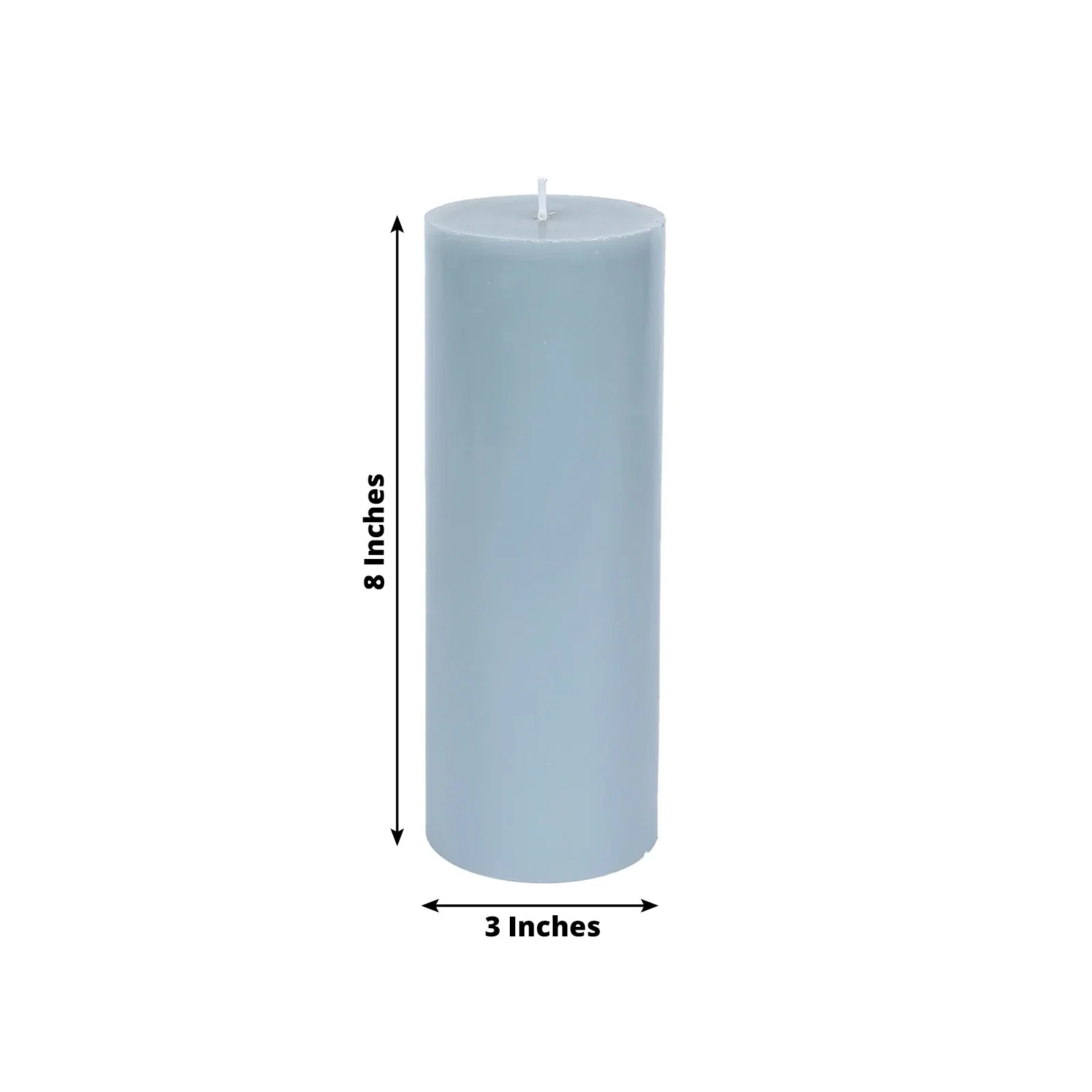 12-Pack Unscented Pillar Candles – Dripless 3"x8" Dusty Blue Paraffin Wax with Smokeless Cotton Wicks, Clean & Long-Lasting Burn for Weddings, Home & Event Decor - Image 3