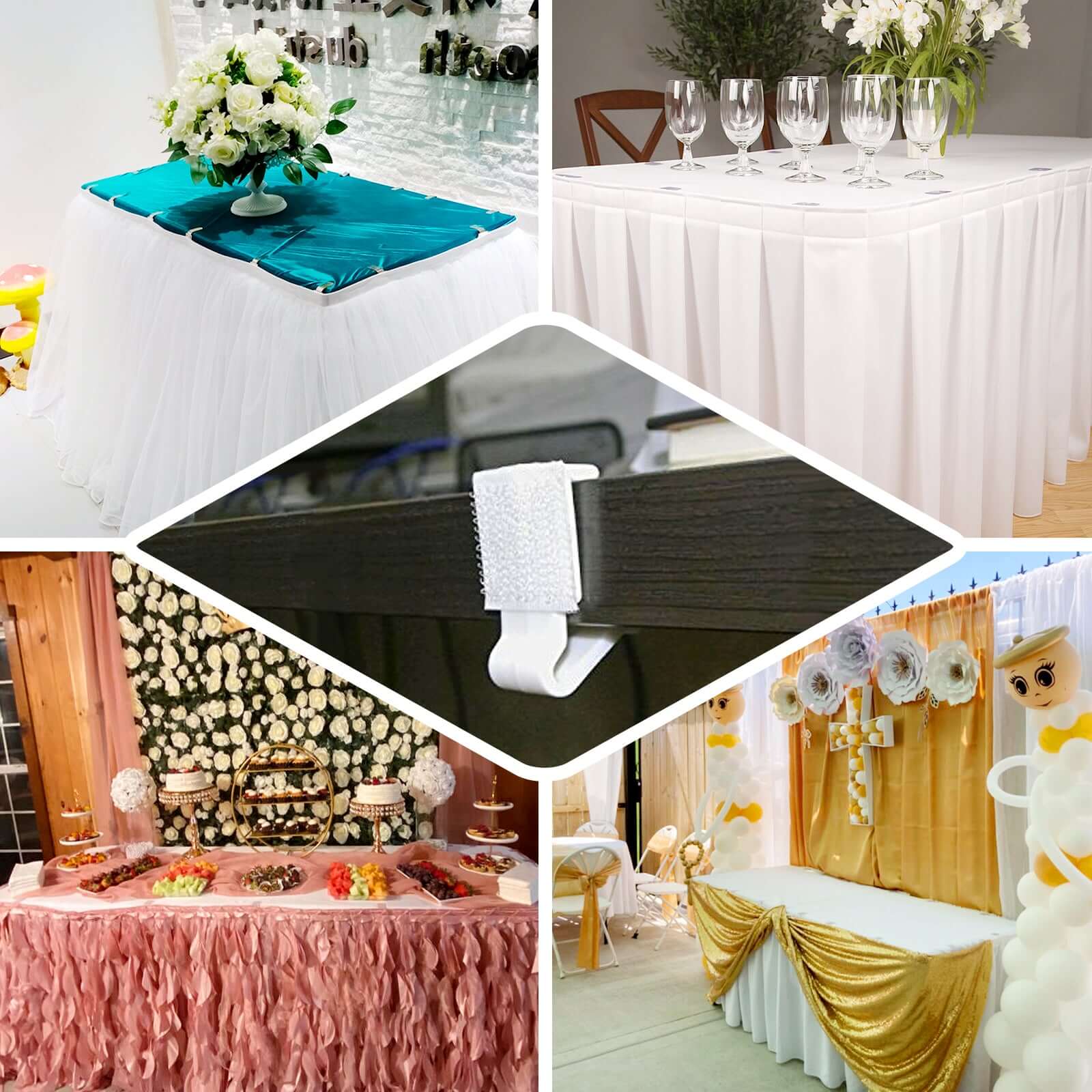 12pcs Adjustable Large Plastic Table Skirt Clips 3" - Image 5