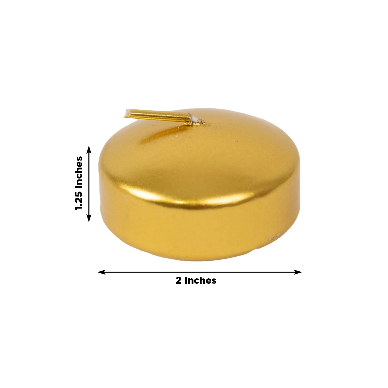12 Pack Metallic Gold Floating Candles 2" – Unscented Dripless Long Burn Disc Wax Candles for Centerpieces & Vases - Image 2