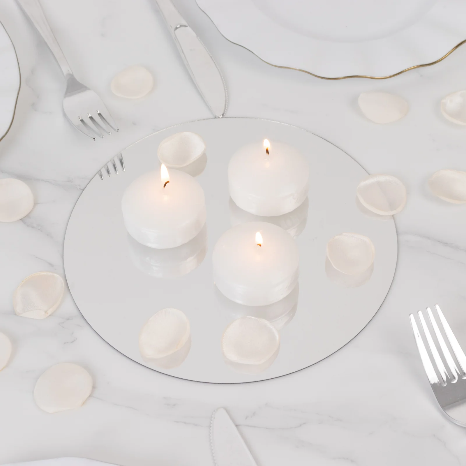 12 Pack White Floating Candles 2" – Unscented Dripless Long Burn Disc Wax Candles for Centerpieces & Vases - Image 6