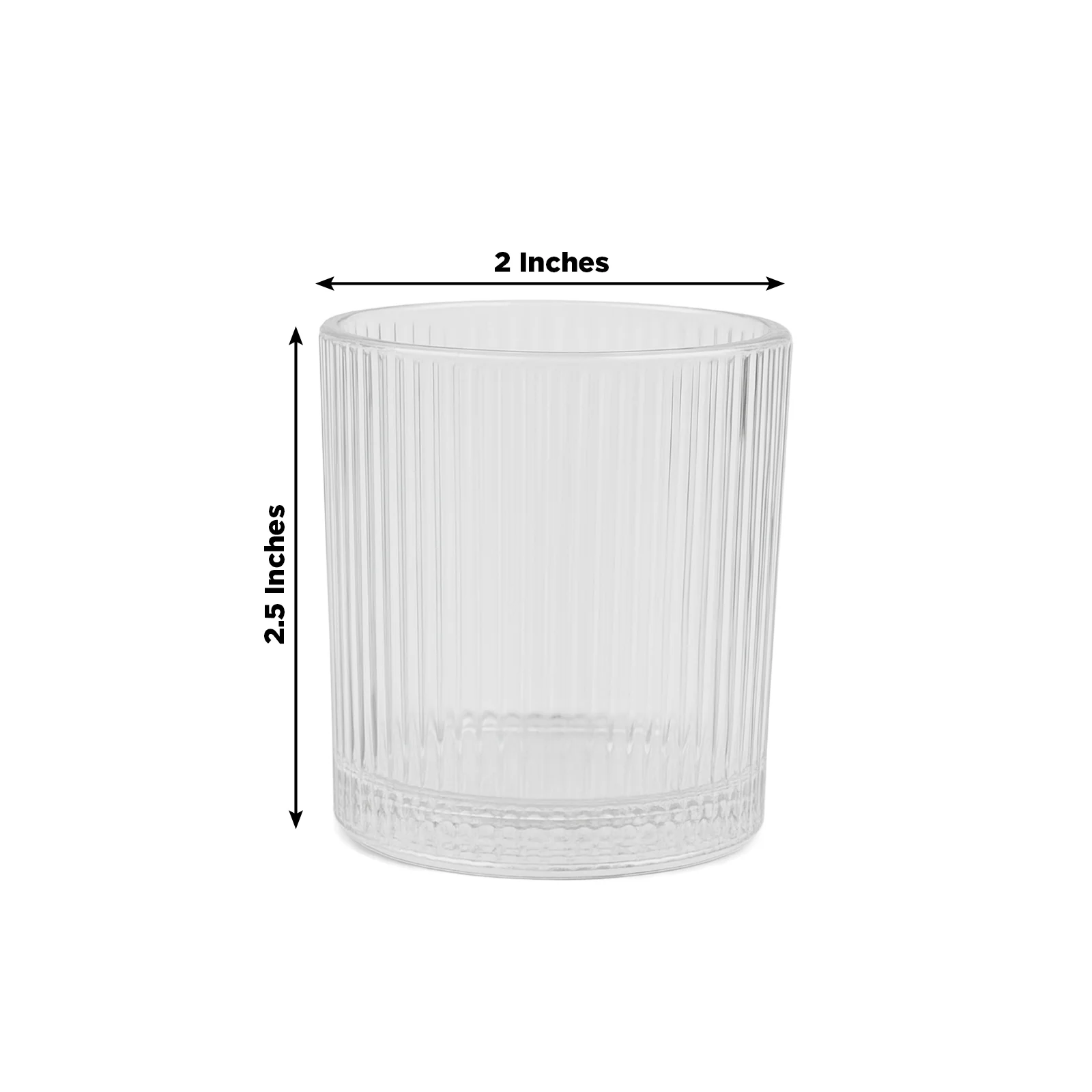 12 Pack Glass Votive Candle Holders – Clear, 2.5" Ribbed Tealight Cups for Tabletop Lighting - Image 3