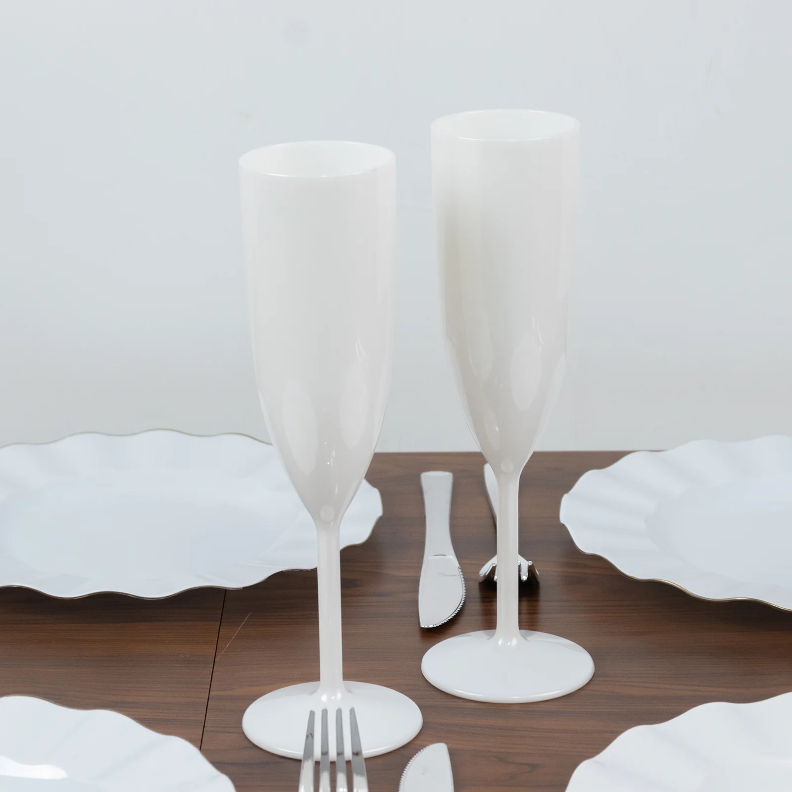 12-Pack Shatterproof Plastic Champagne Flutes – 6oz Pearl White Reusable Toasting Glasses for Parties, Weddings & Events - Image 6
