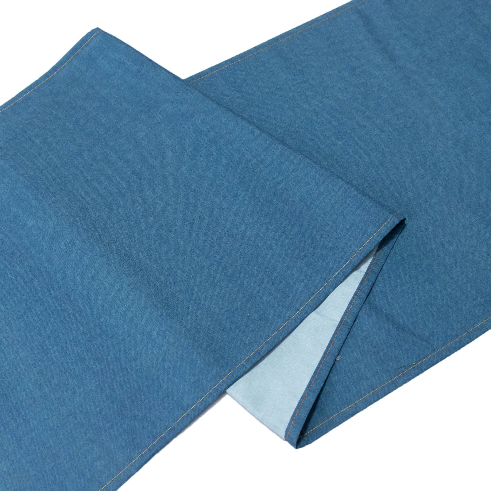 Polyester Table Runner 12"x108" Denim Blue with Faux Denim Design, Wrinkle & Stain Resistant for Modern Events - Image 8