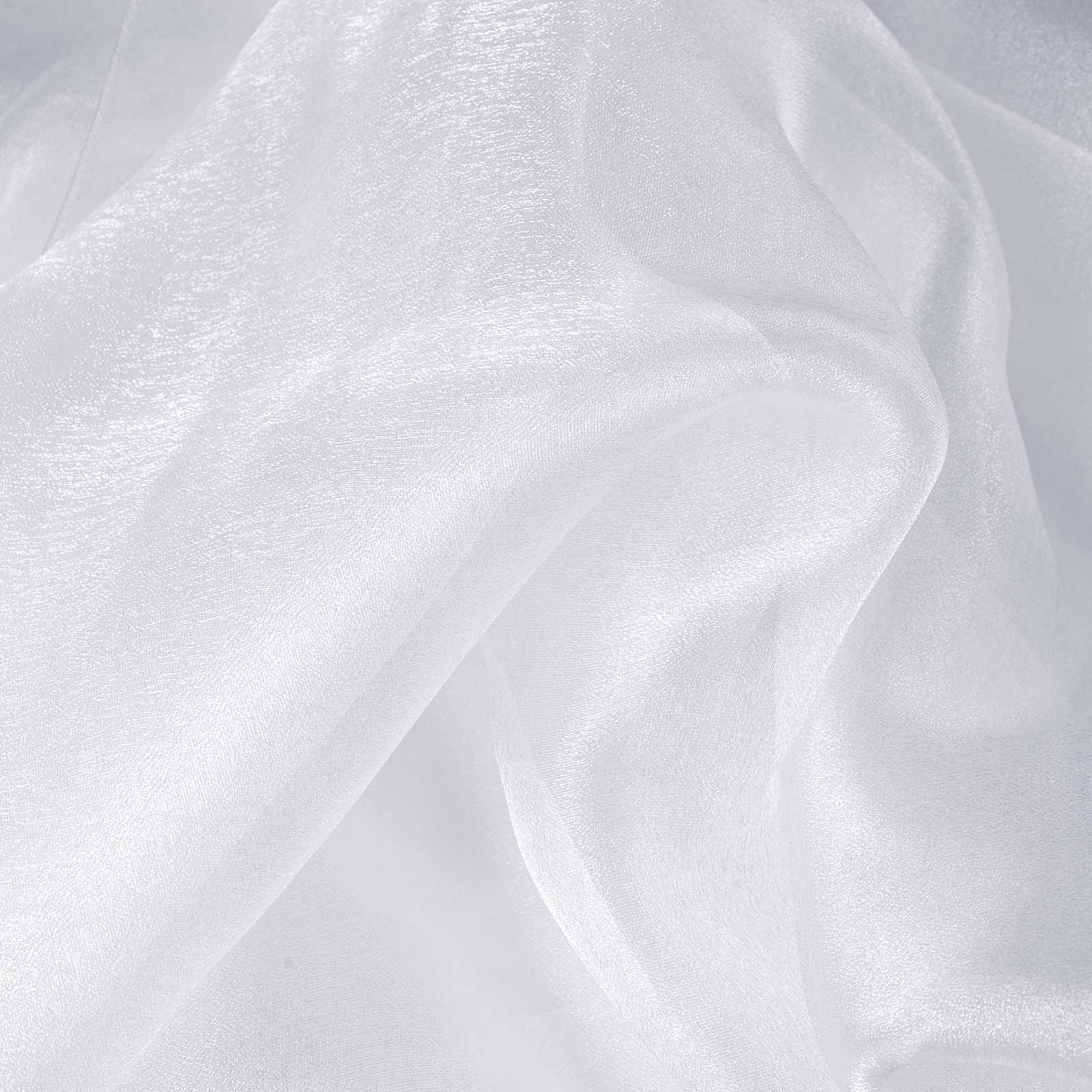 White Sheer Chiffon Fabric Bolt, DIY Voile Drapery Fabric 12"x10yd - Image 3